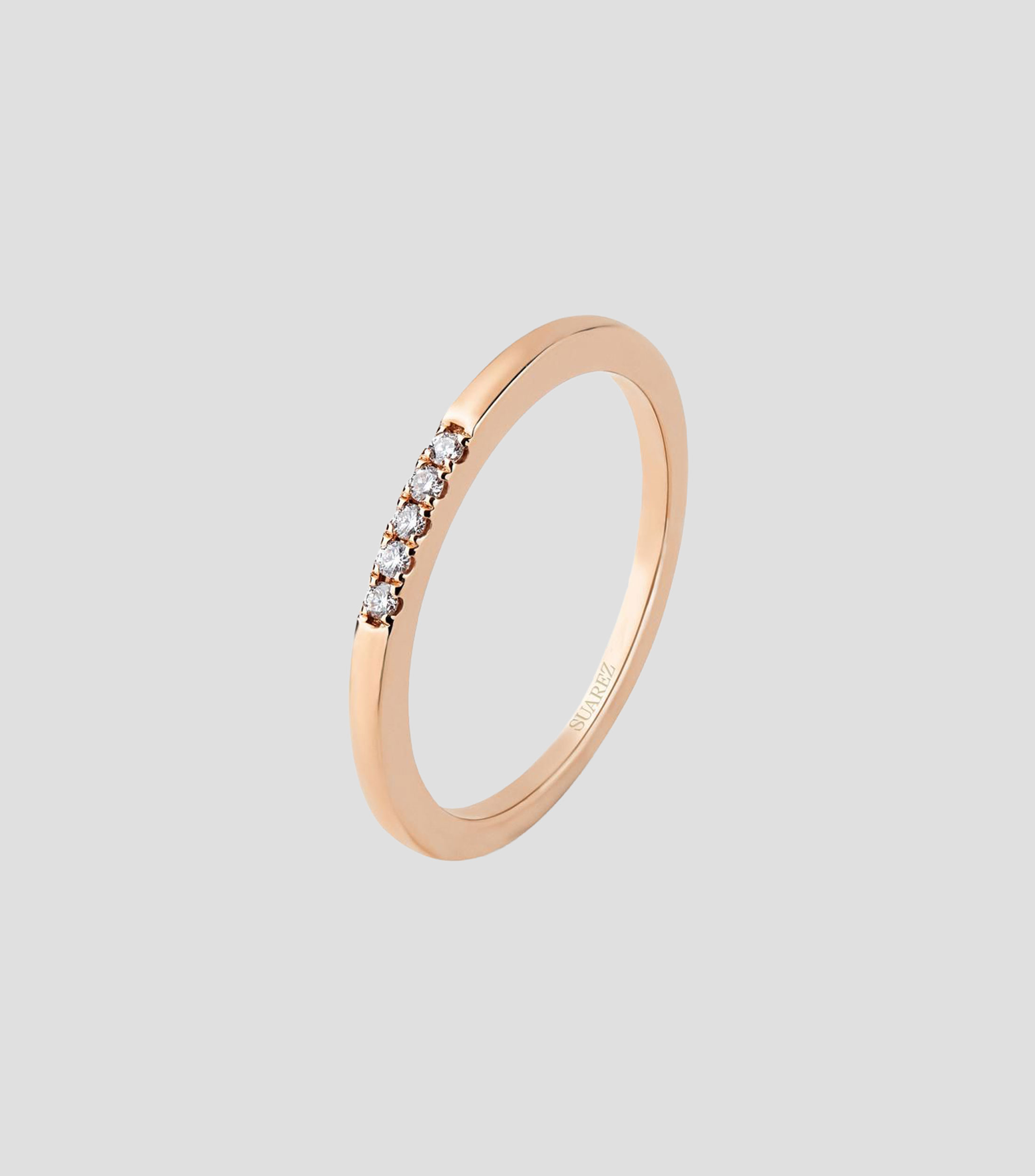Anillo en oro rosa 18 kilates con diamantes incrustados Orión Mujer