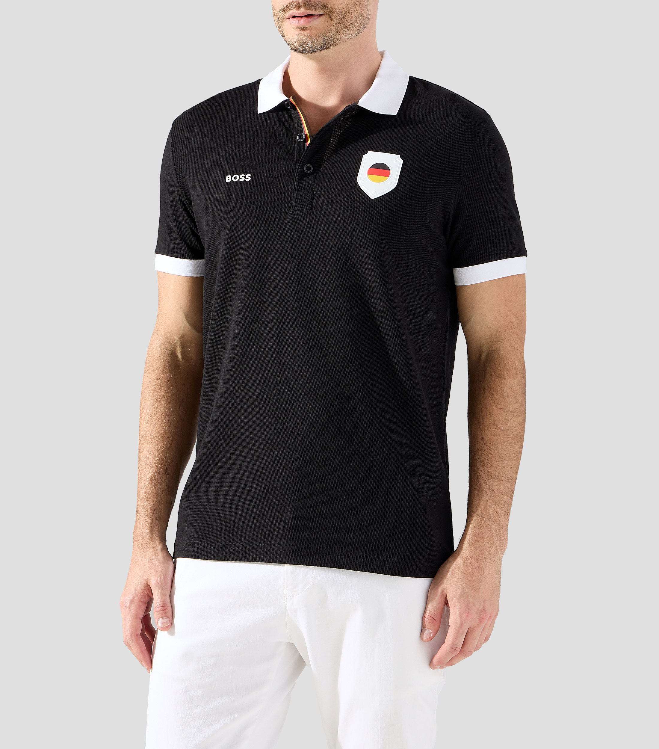 Playera polo manga corta Alemania sólida Hombre