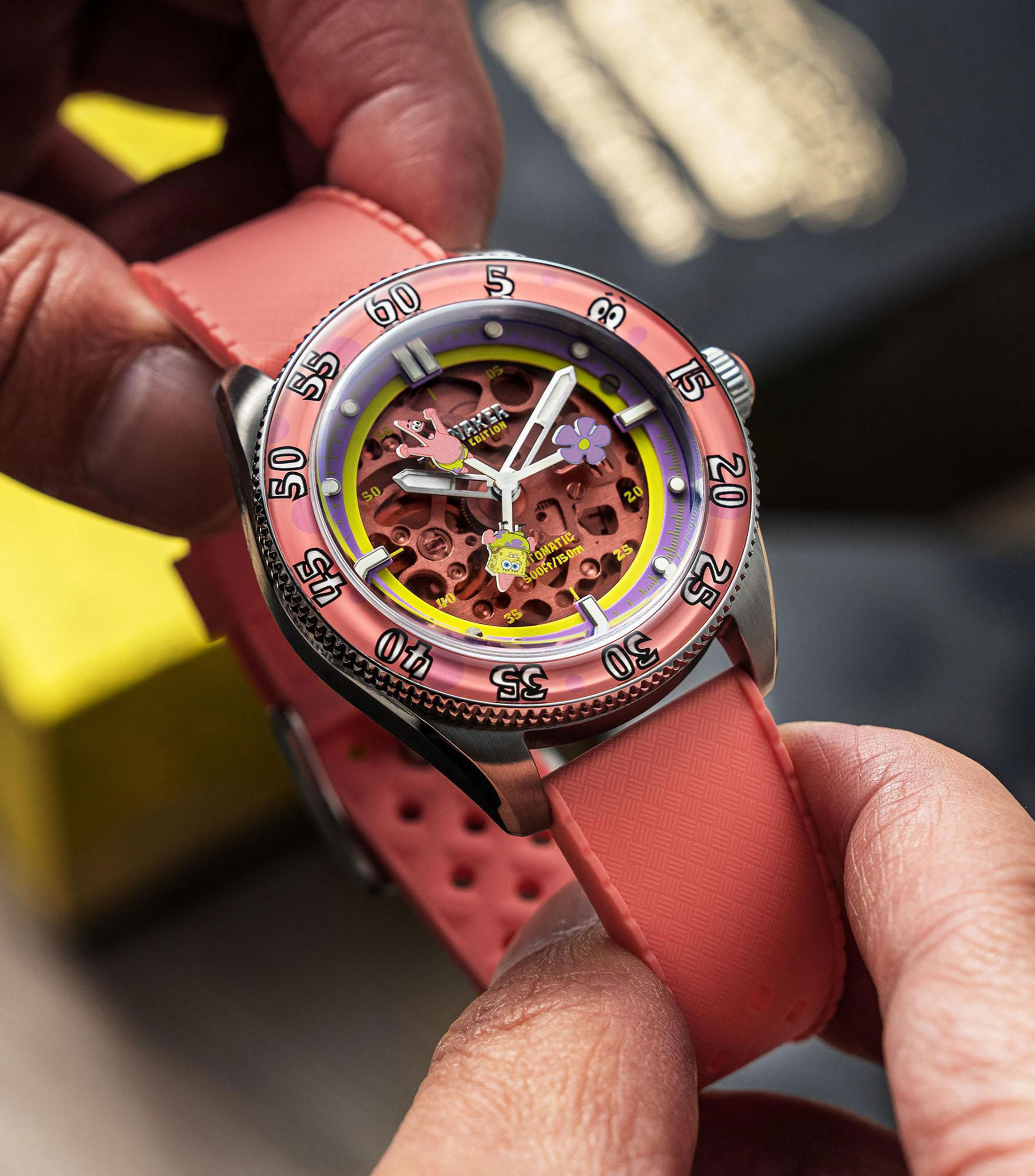 Reloj Unisex Bob Esponja Casual Rosa