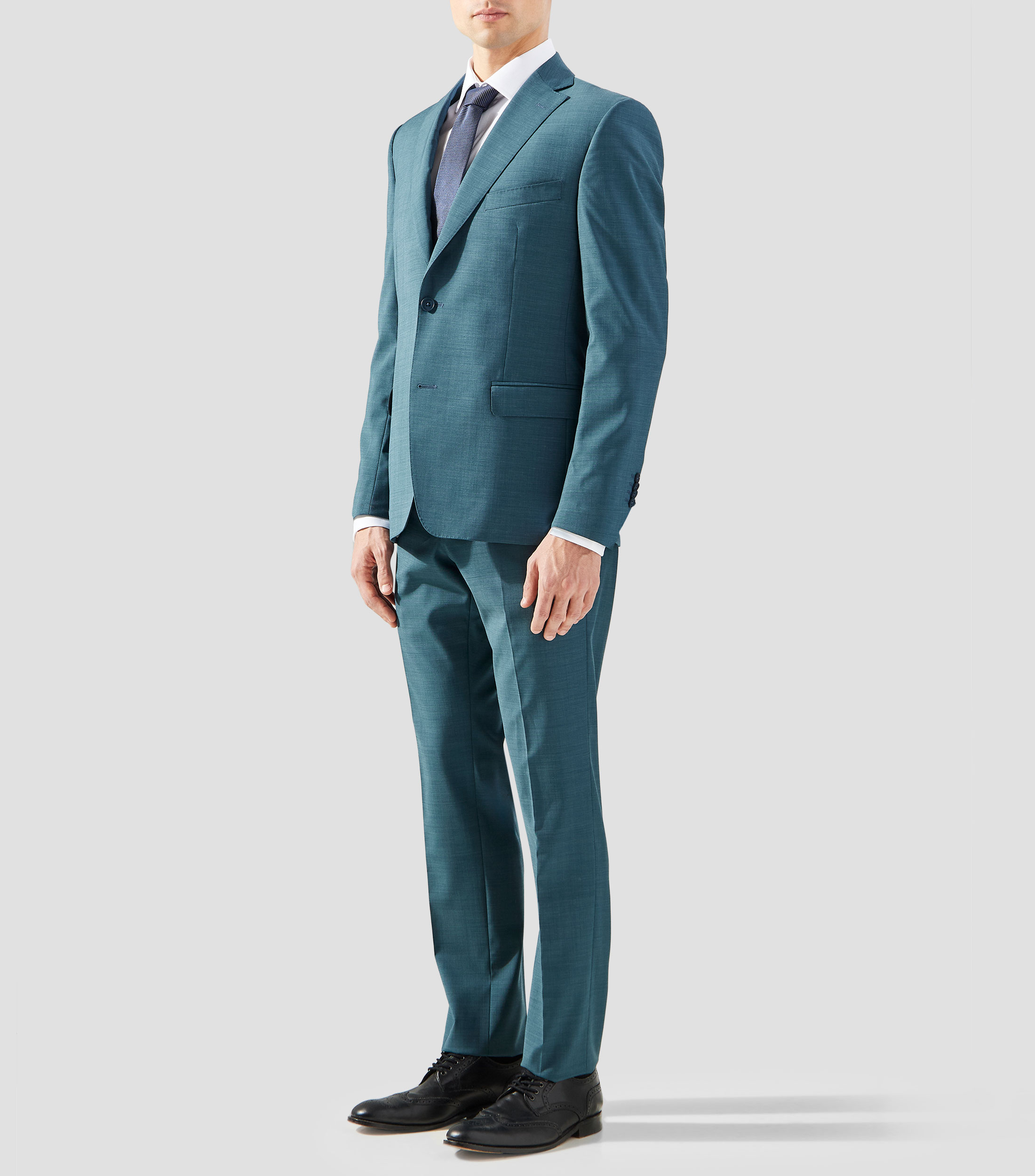 Traje regular sólido Hombre
