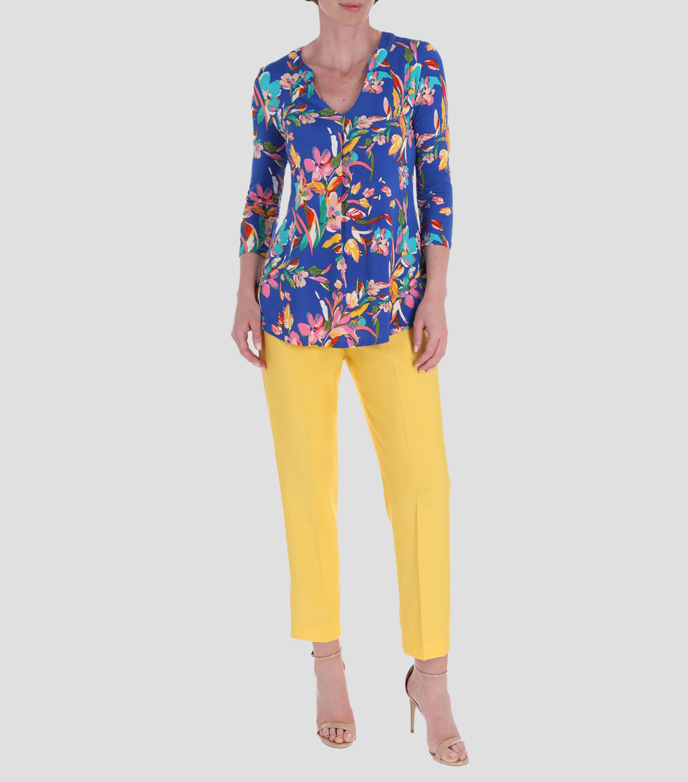 Blusa estampada manga 3/4 Mujer