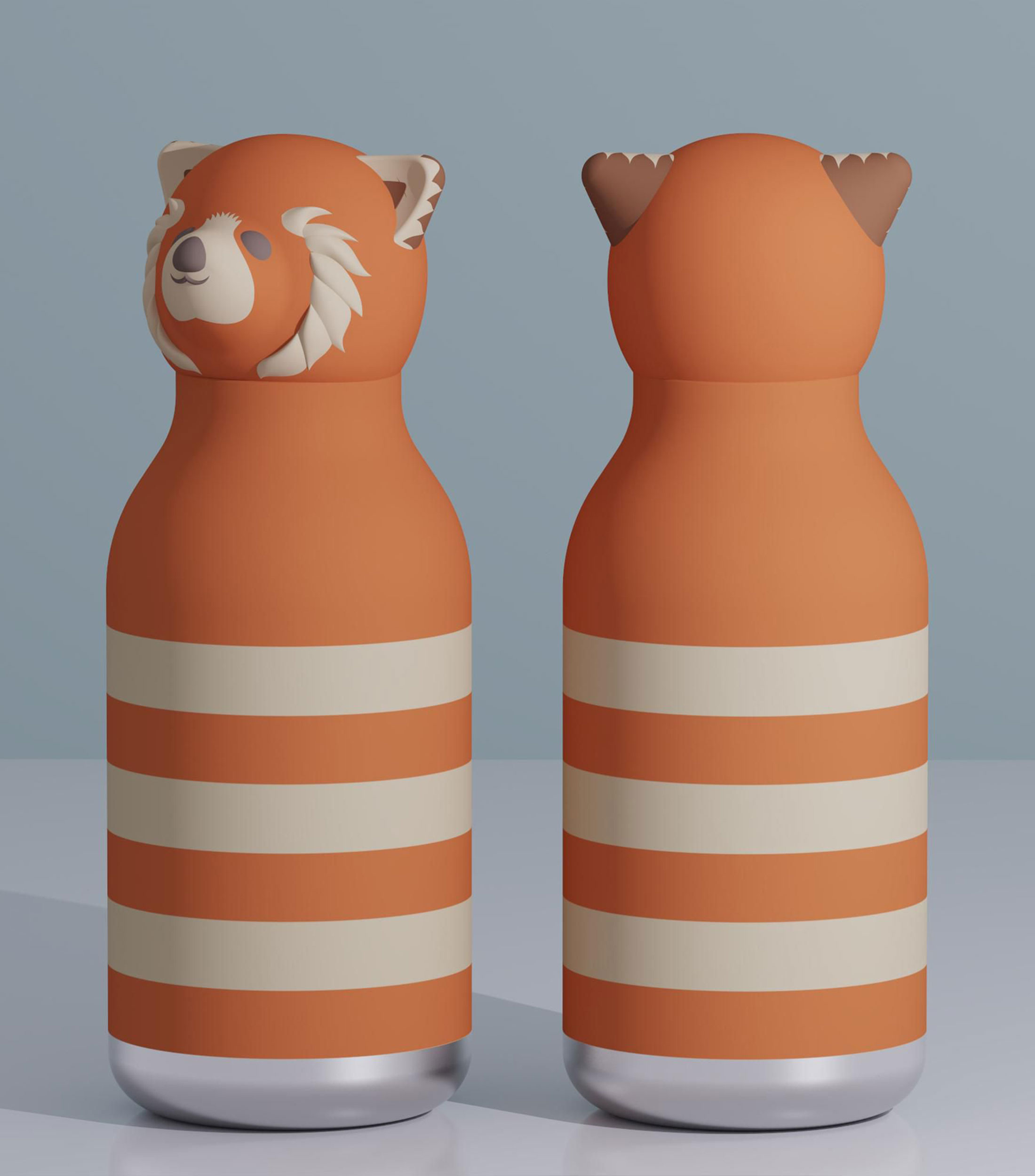 Botella Panda Rojo en acero inoxidable, 460 ml