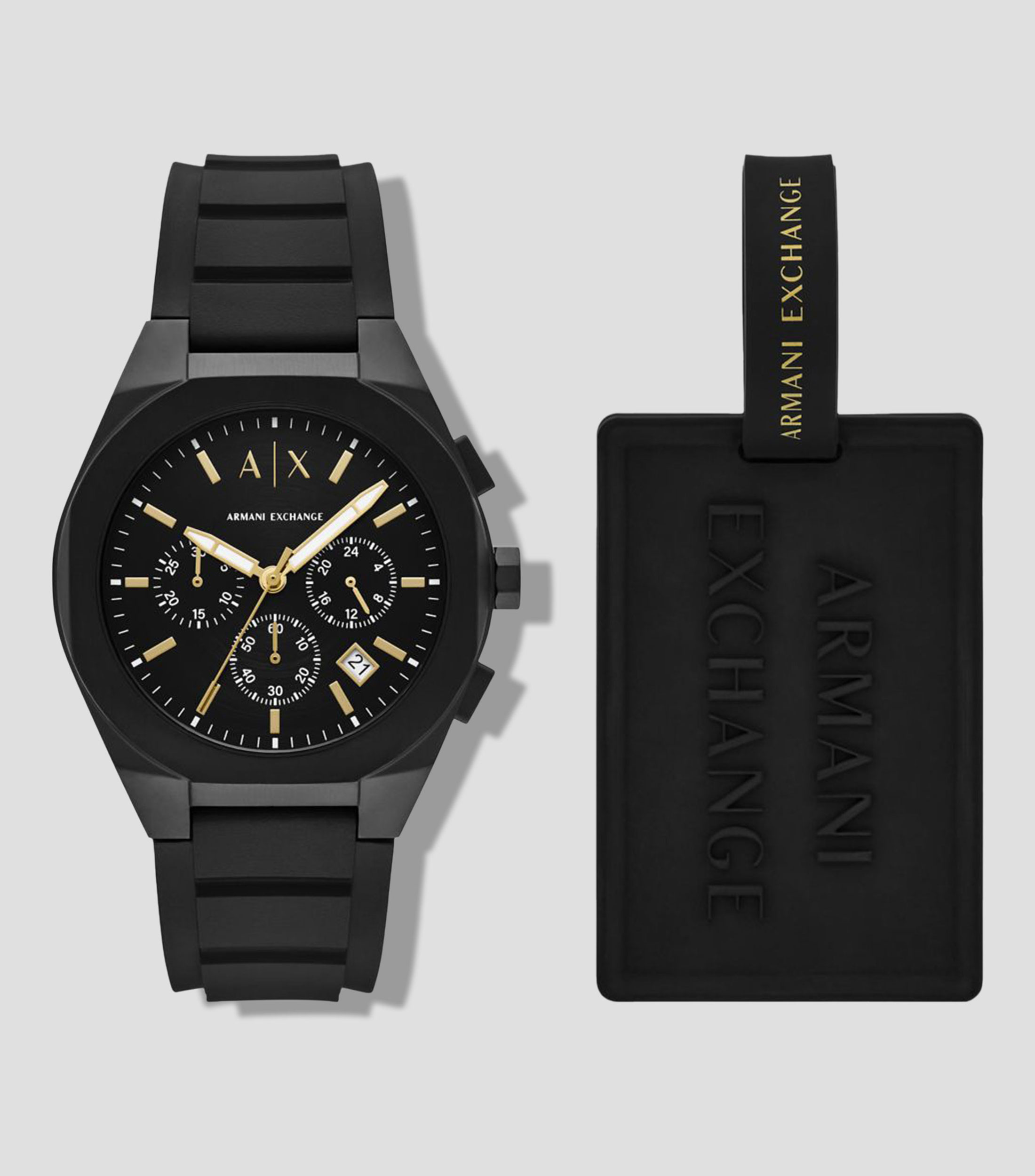 Set de Reloj y Etiqueta para Equipaje para Hombre