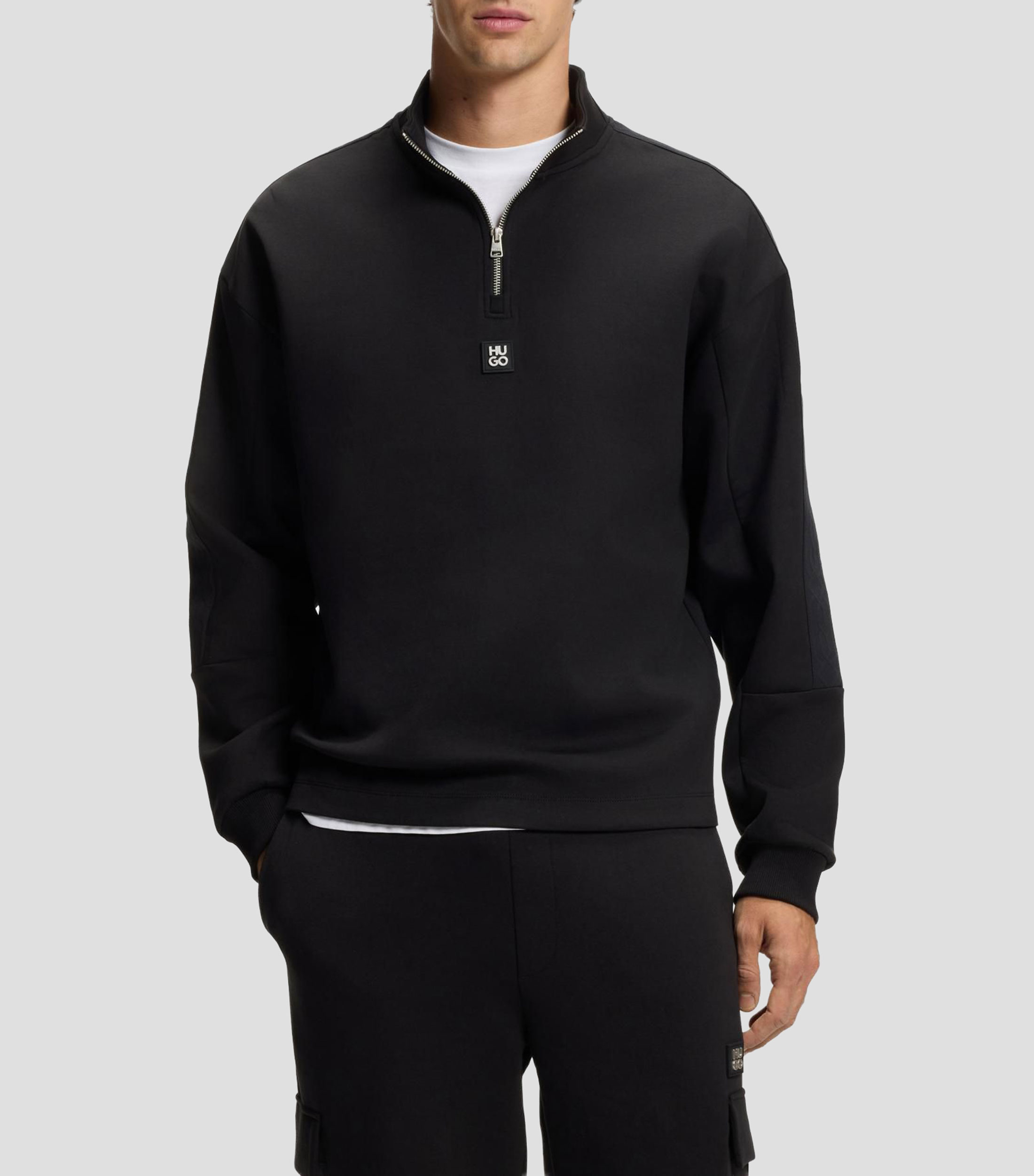 Sudadera de algodón con cinta geométrica Hombre