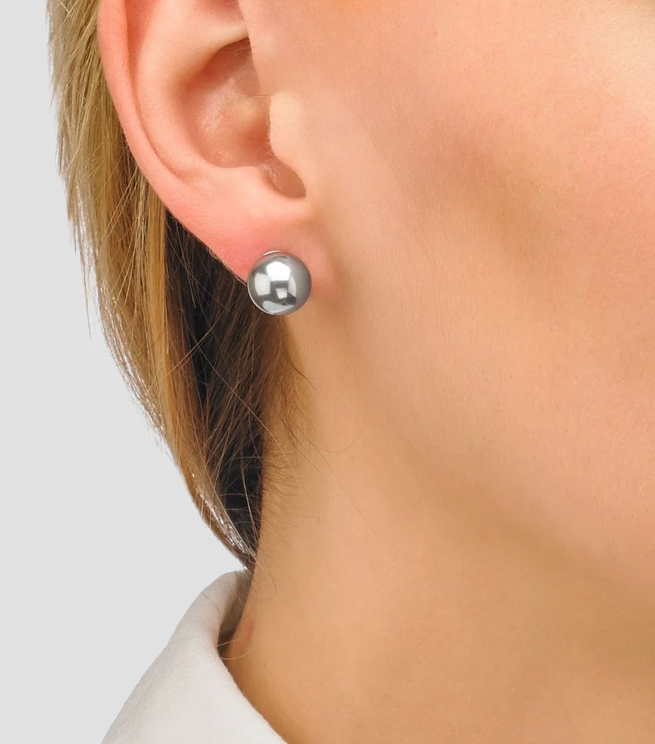 Aretes en plata perla Mujer