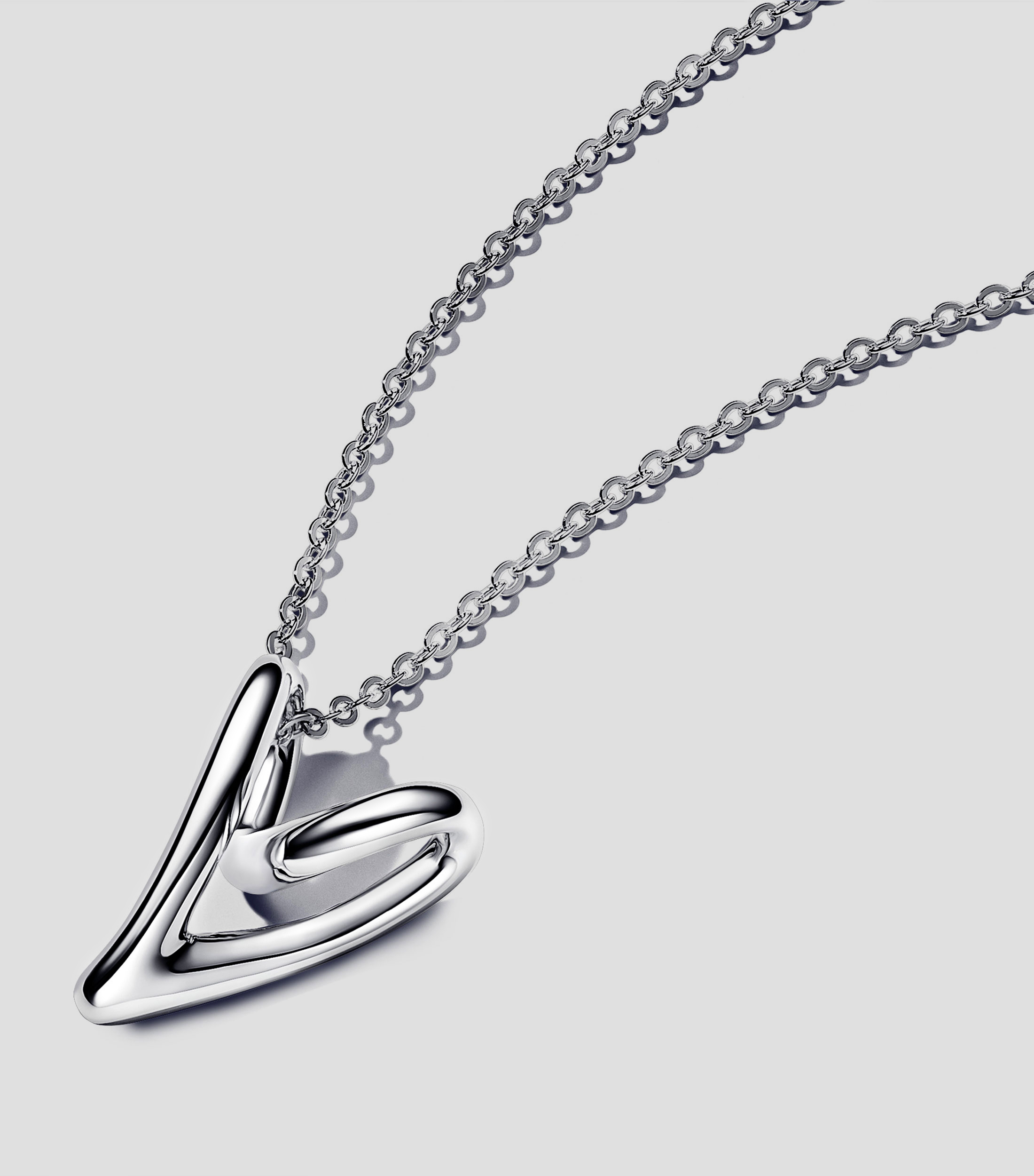Collar en Plata .925 Corazón Forma Orgánica Mujer
