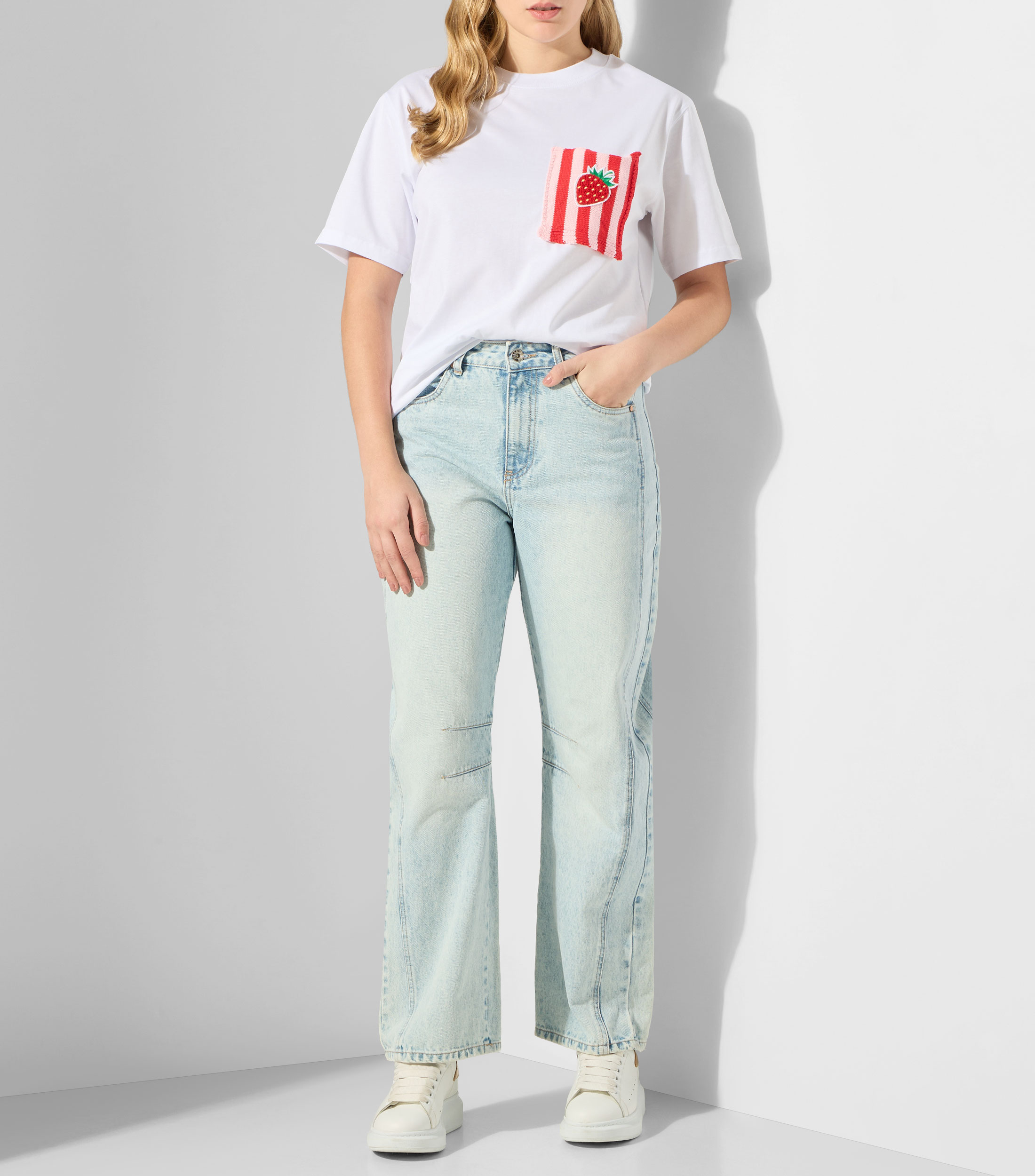 Playera cuello redondo manga corta lisa Mujer