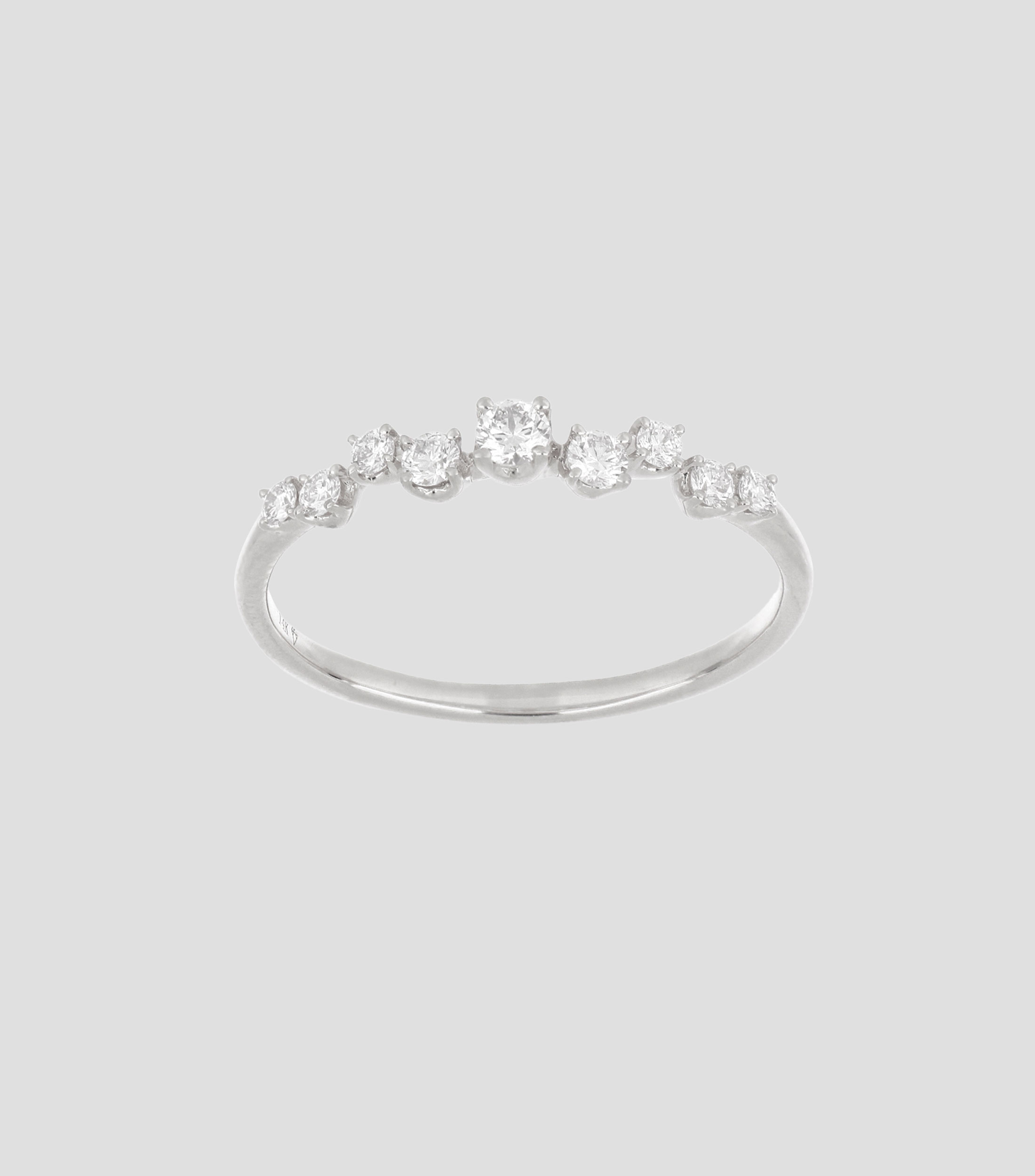 Anillo en oro blanco con diamantes Mujer