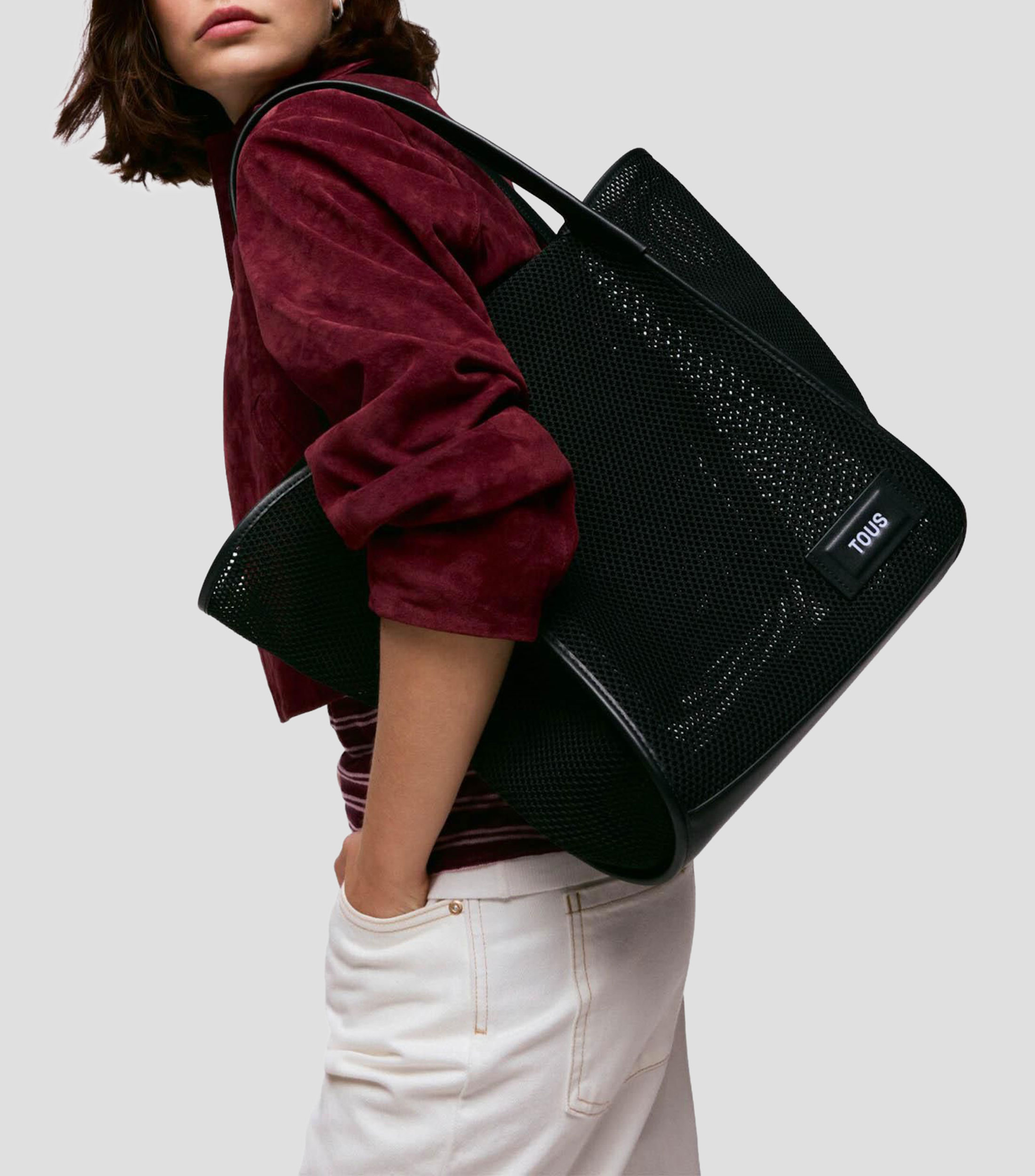 Bolsa tipo tote Tulip Mesh lisa Mujer