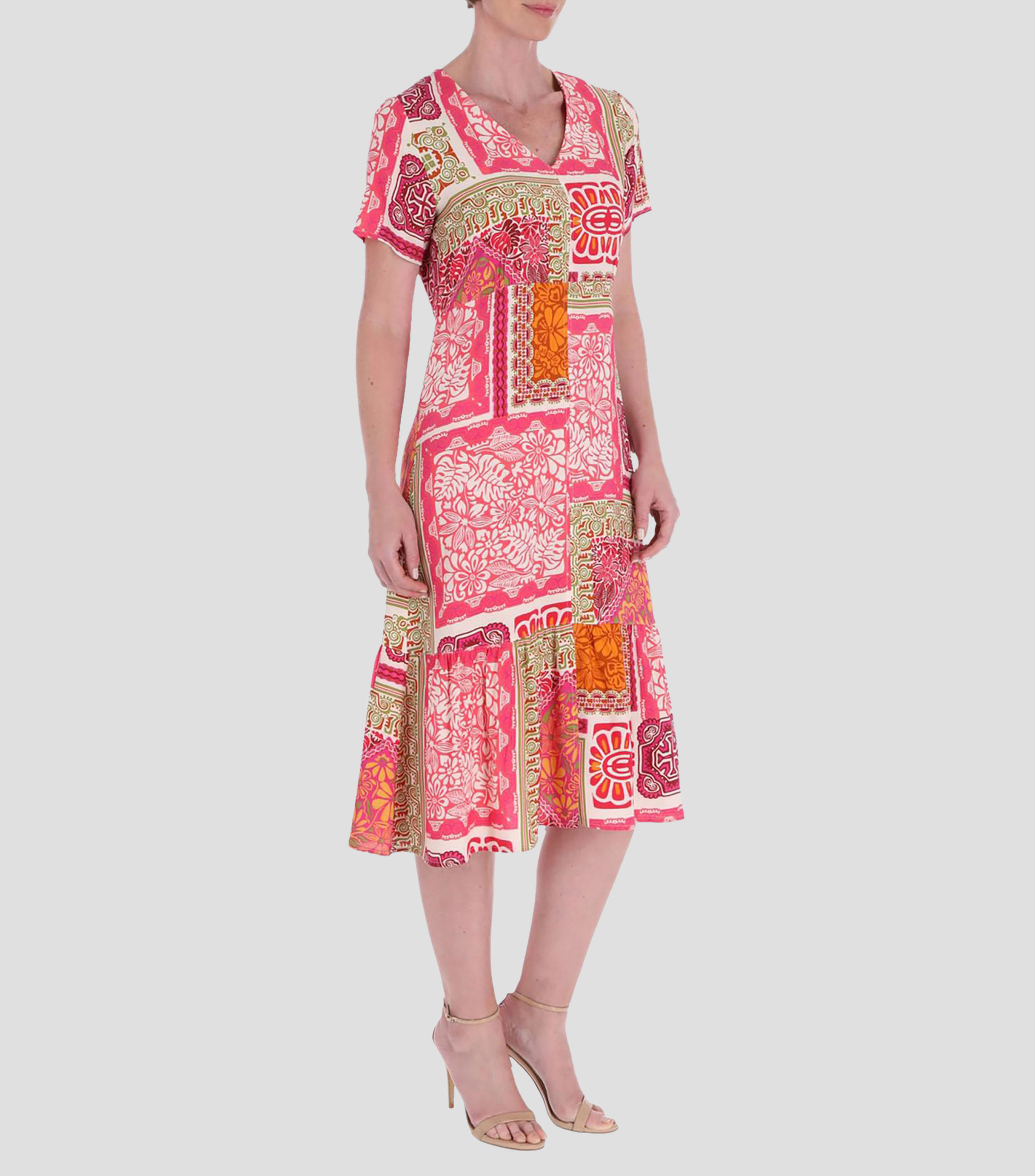 Vestido midi estampado Mujer