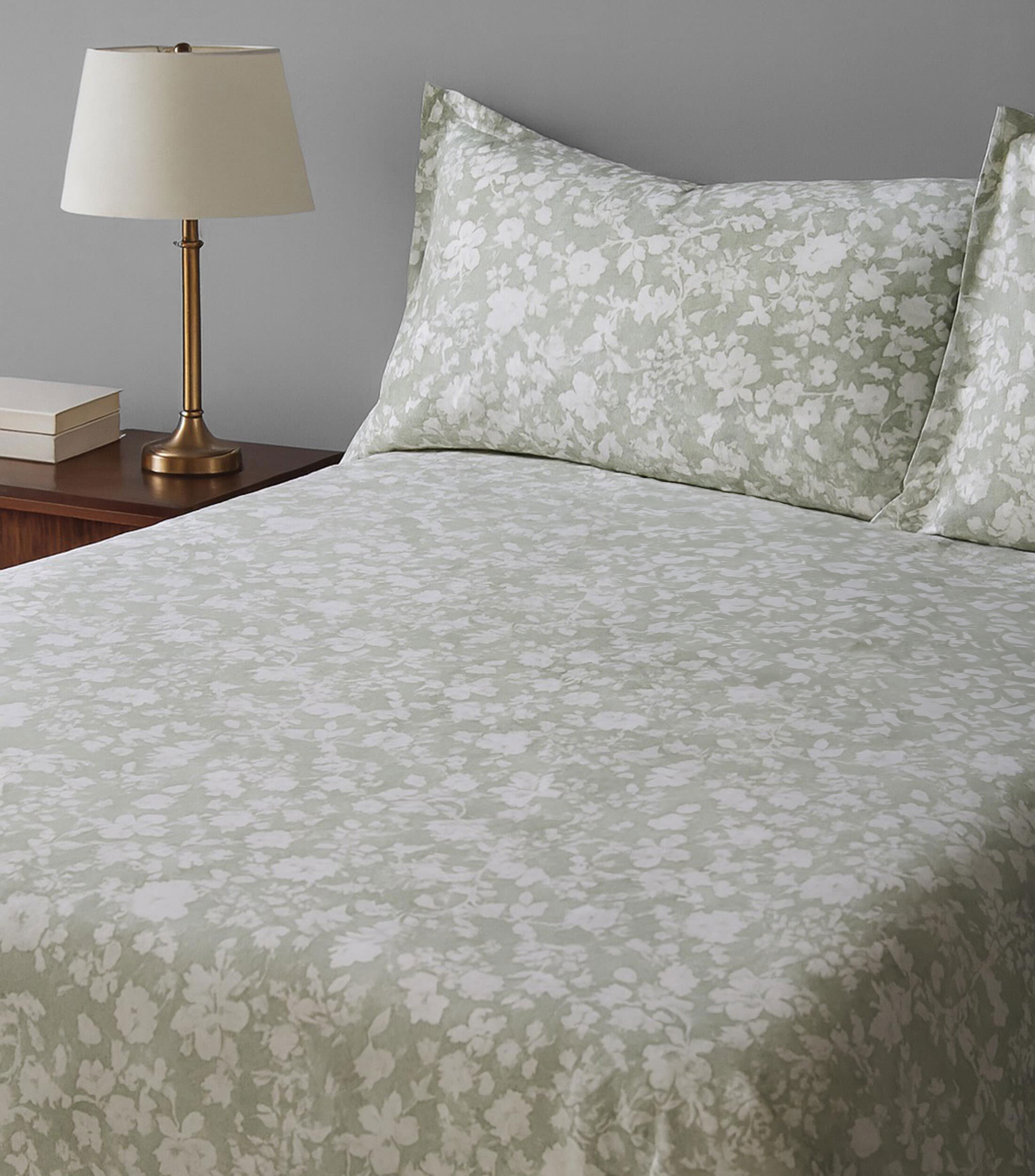 Juego de funda para duvet matrimonial/queen size en algodón Heather verde