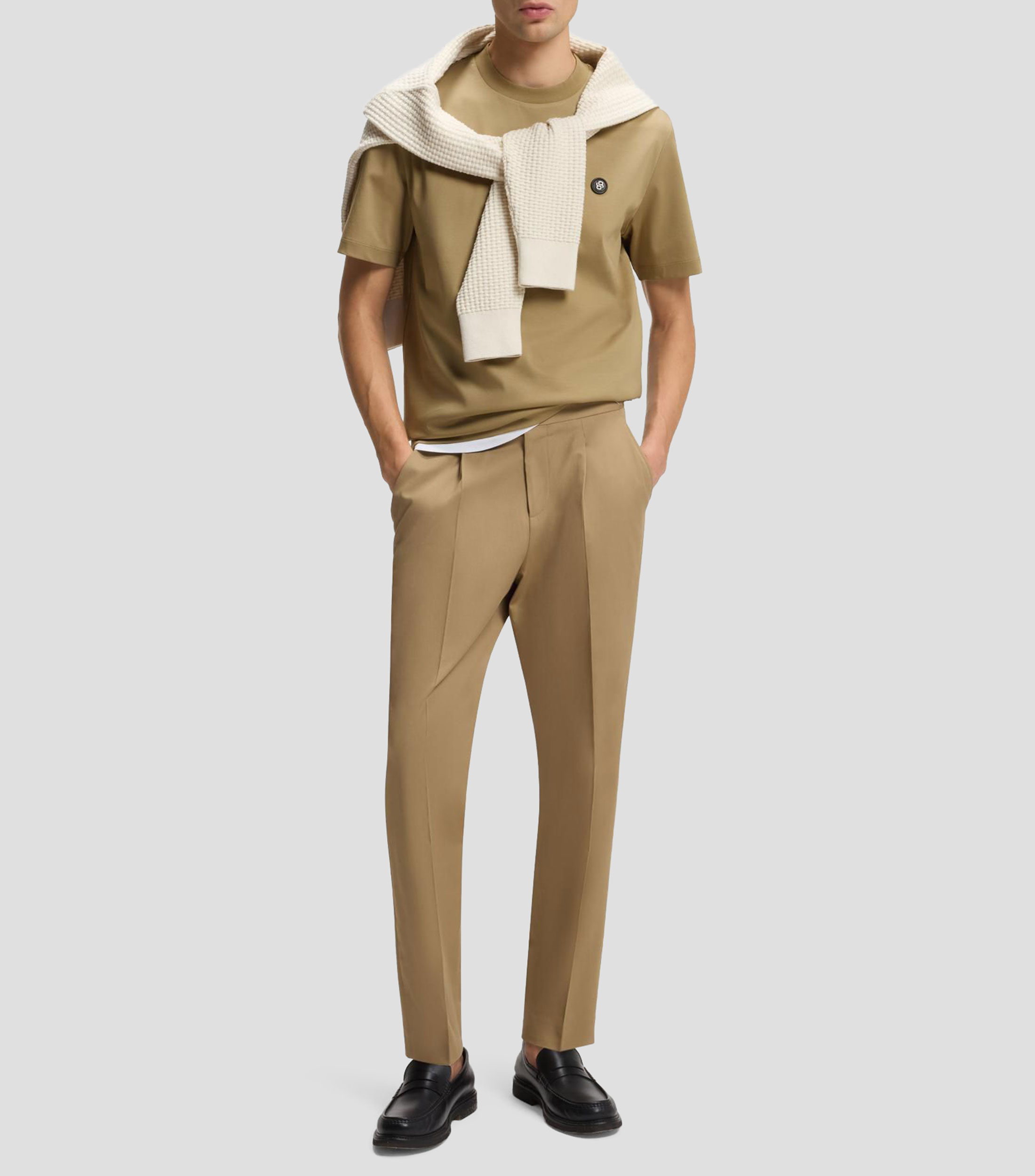 Playera de algodón mercerizado con monograma Double B Hombre