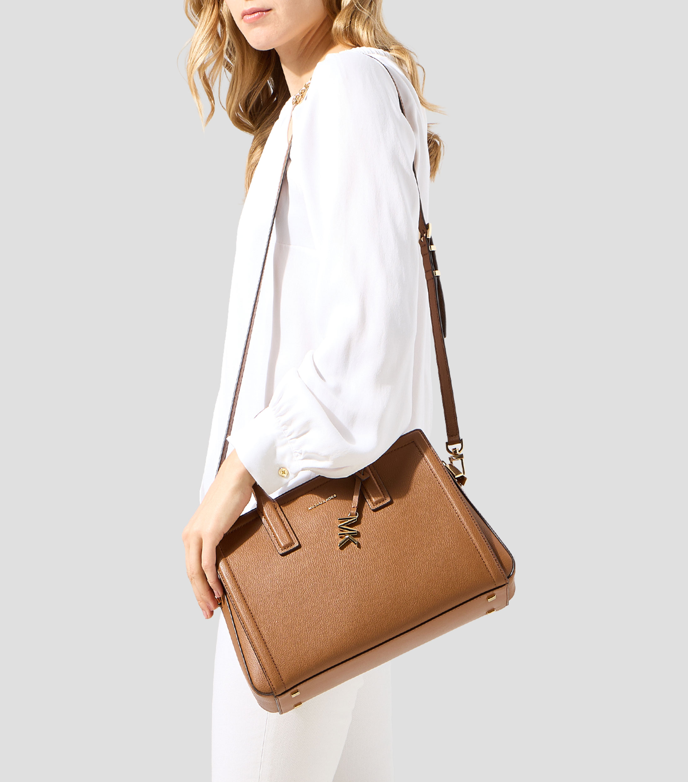 Bolsa satchel en piel Laila lisa Mujer