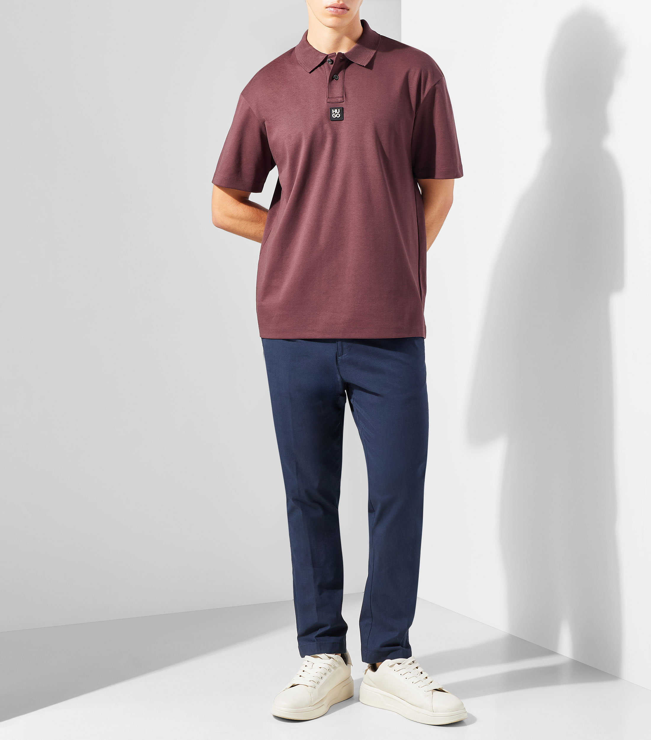 Playera polo manga corta lisa Hombre