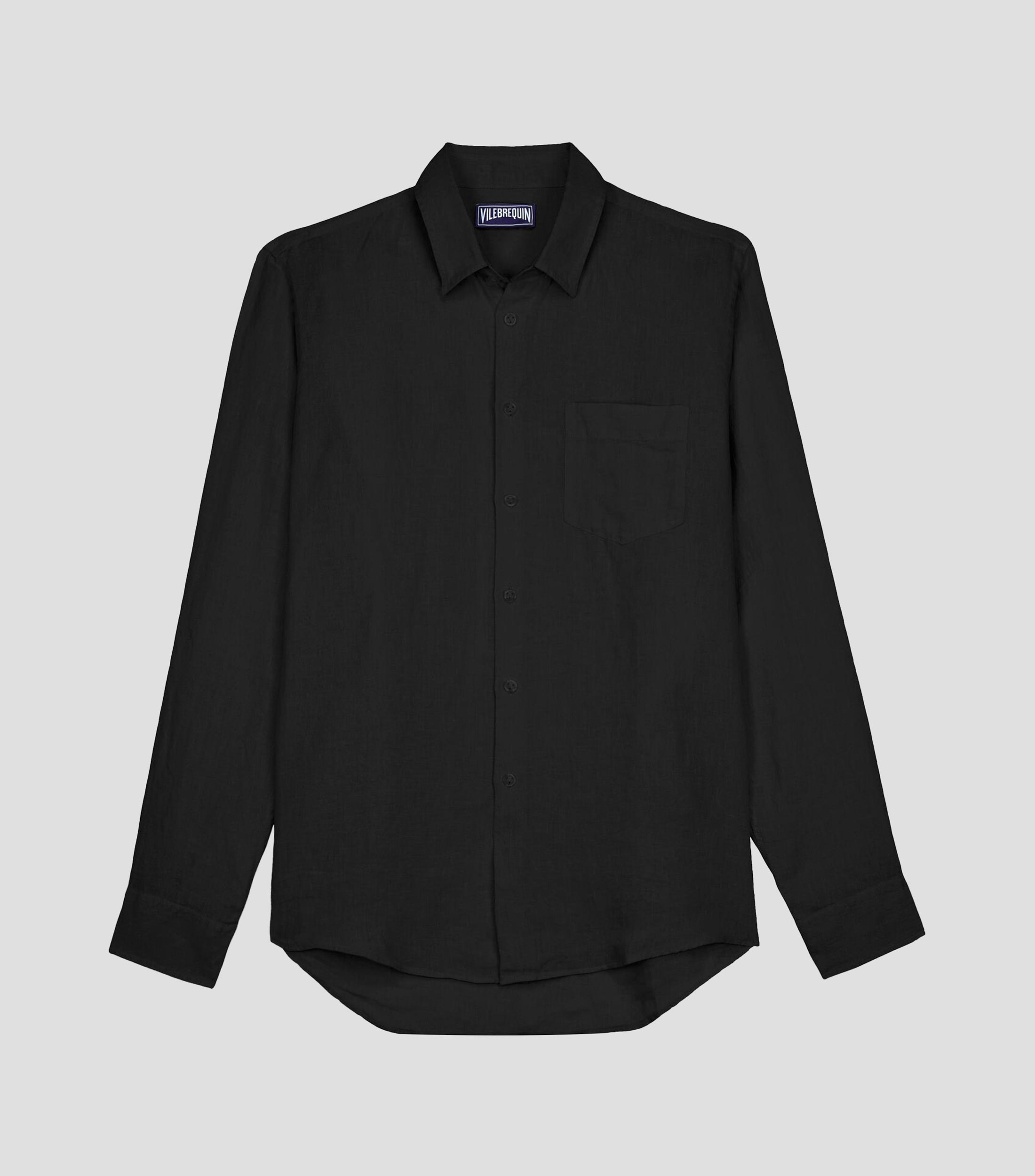 Camisa lisa manga larga Hombre