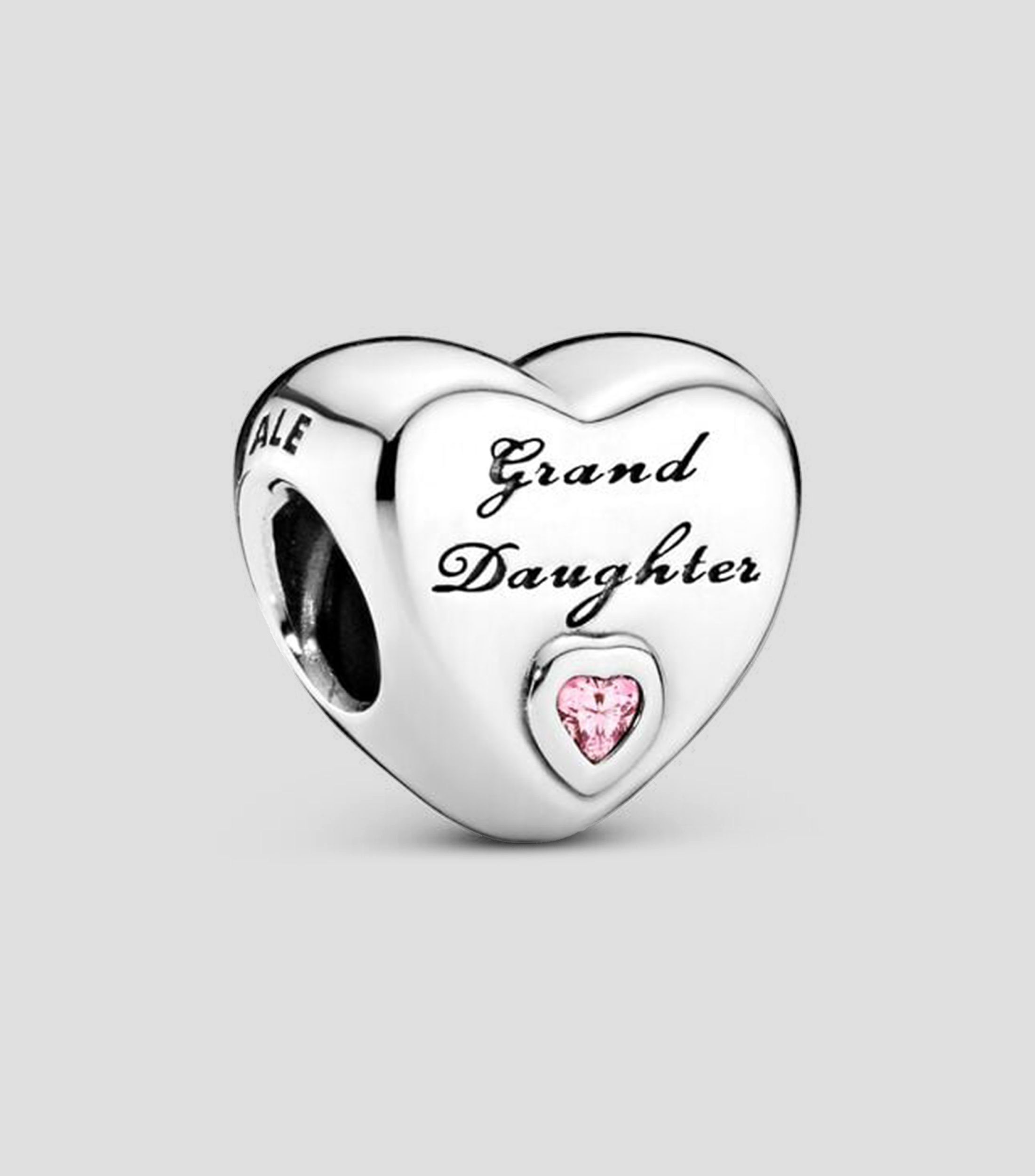 Charm corazón en plata .925 Grand Daughter con circonita Mujer