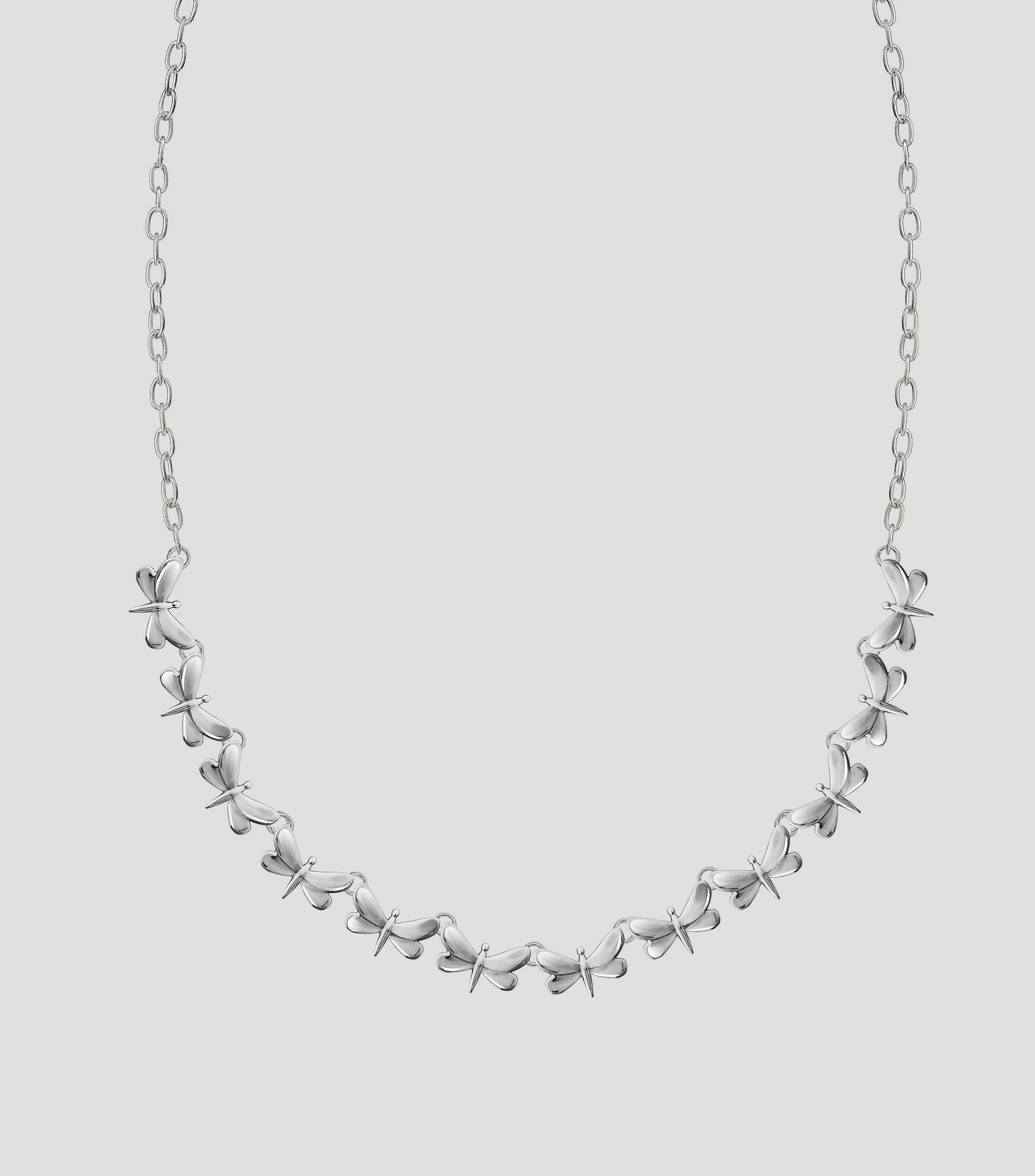 Collar con 12 libelulas en plata .925 Alegria Mujer