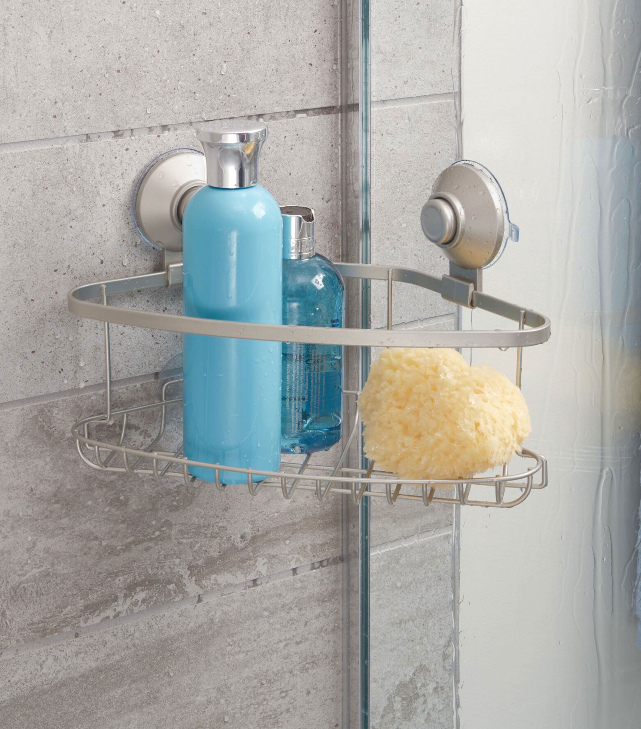 Jabonera Everett canasto esquinero para pared en metal