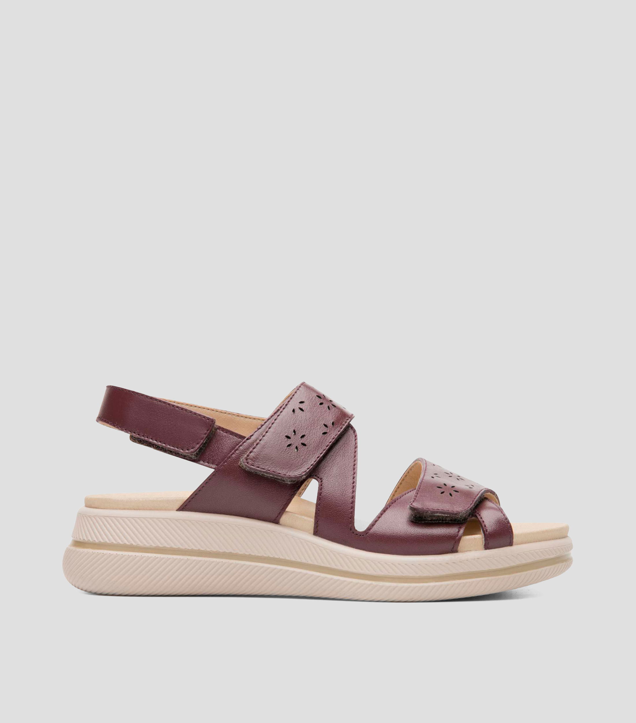 Sandalias de tacón bajo ancho en piel Vanya Mujer