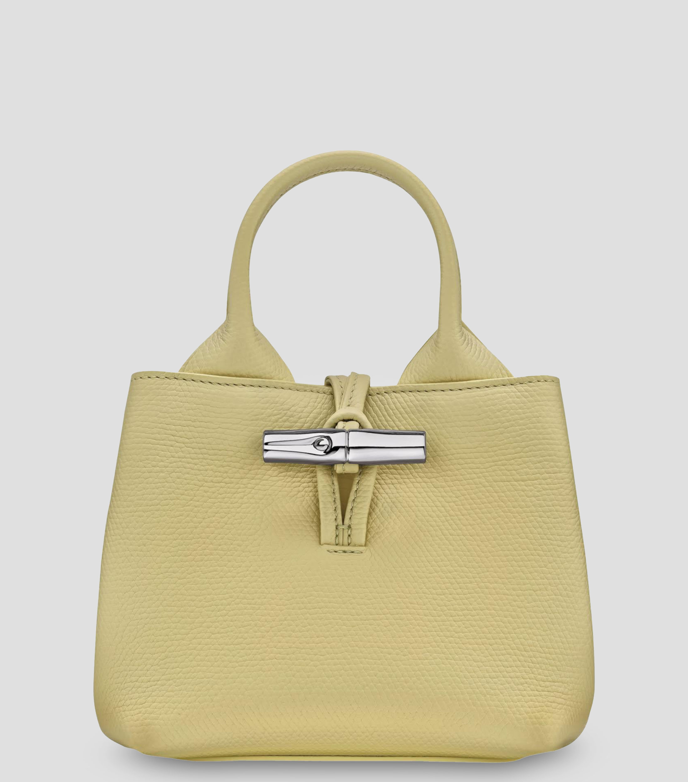 Bolsa tote en piel verde lisa Mujer