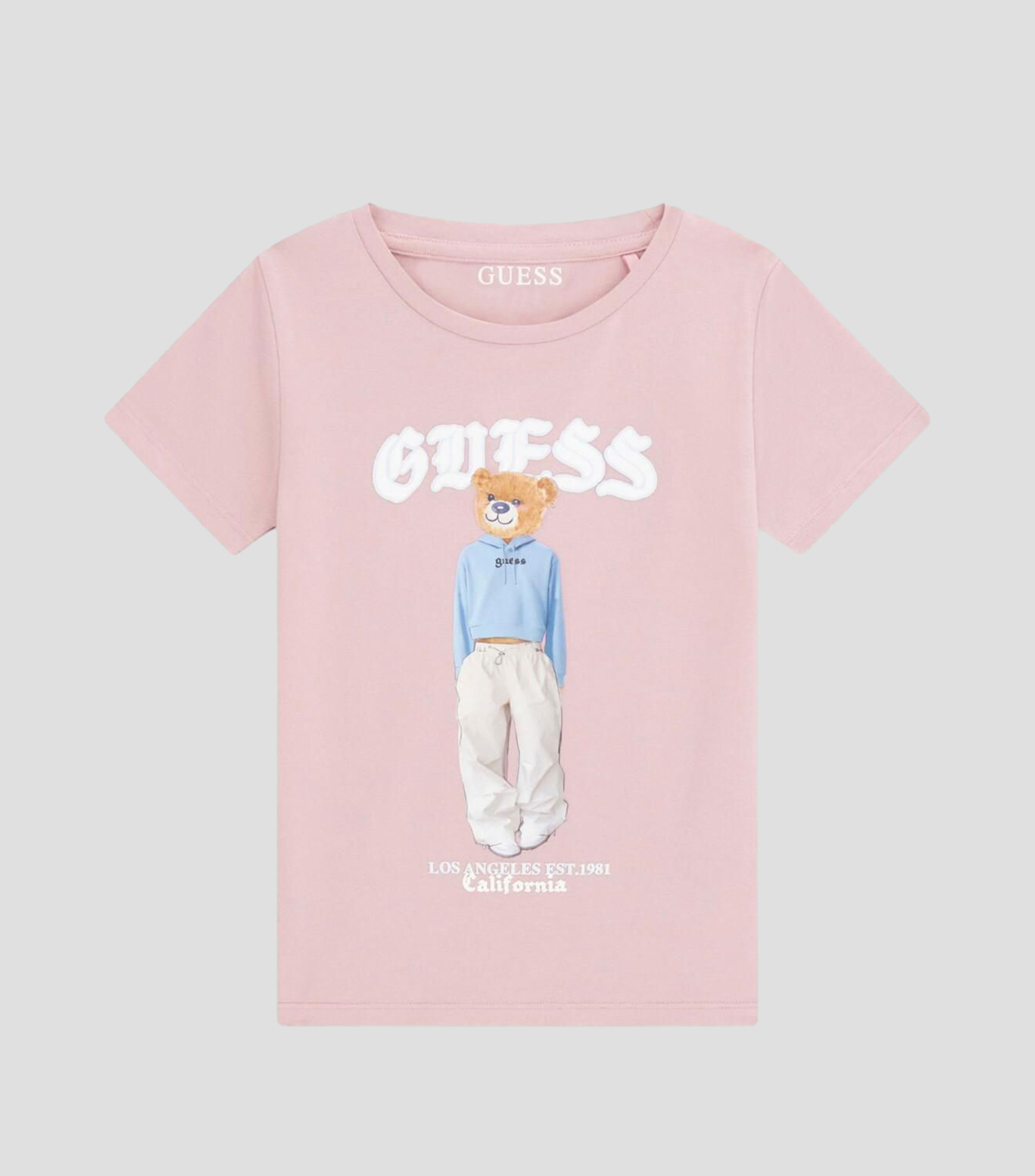 Playera cuello redondo manga corta estampada Niña
