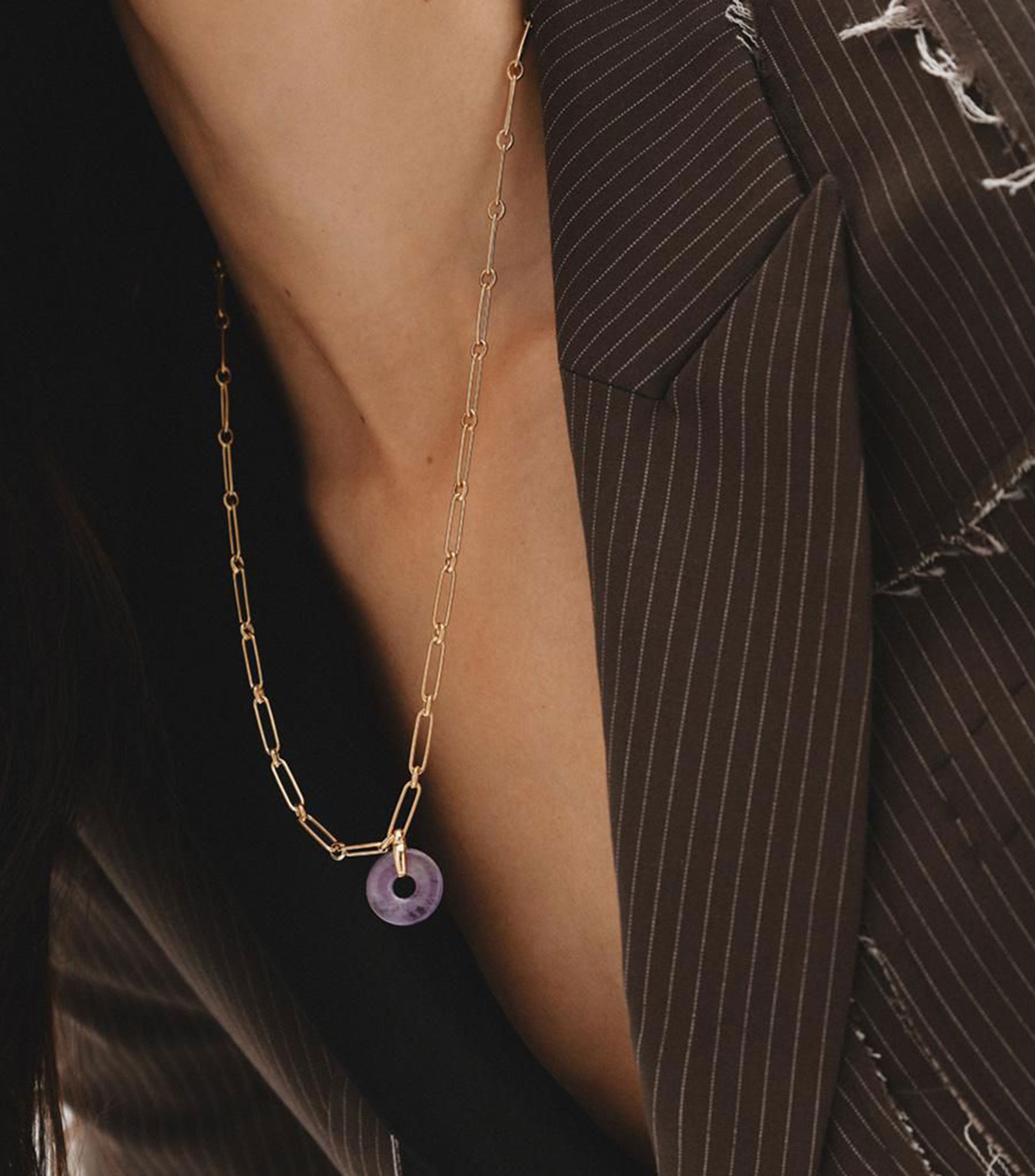 Collar en plata .925 con amatista rosa Mujer