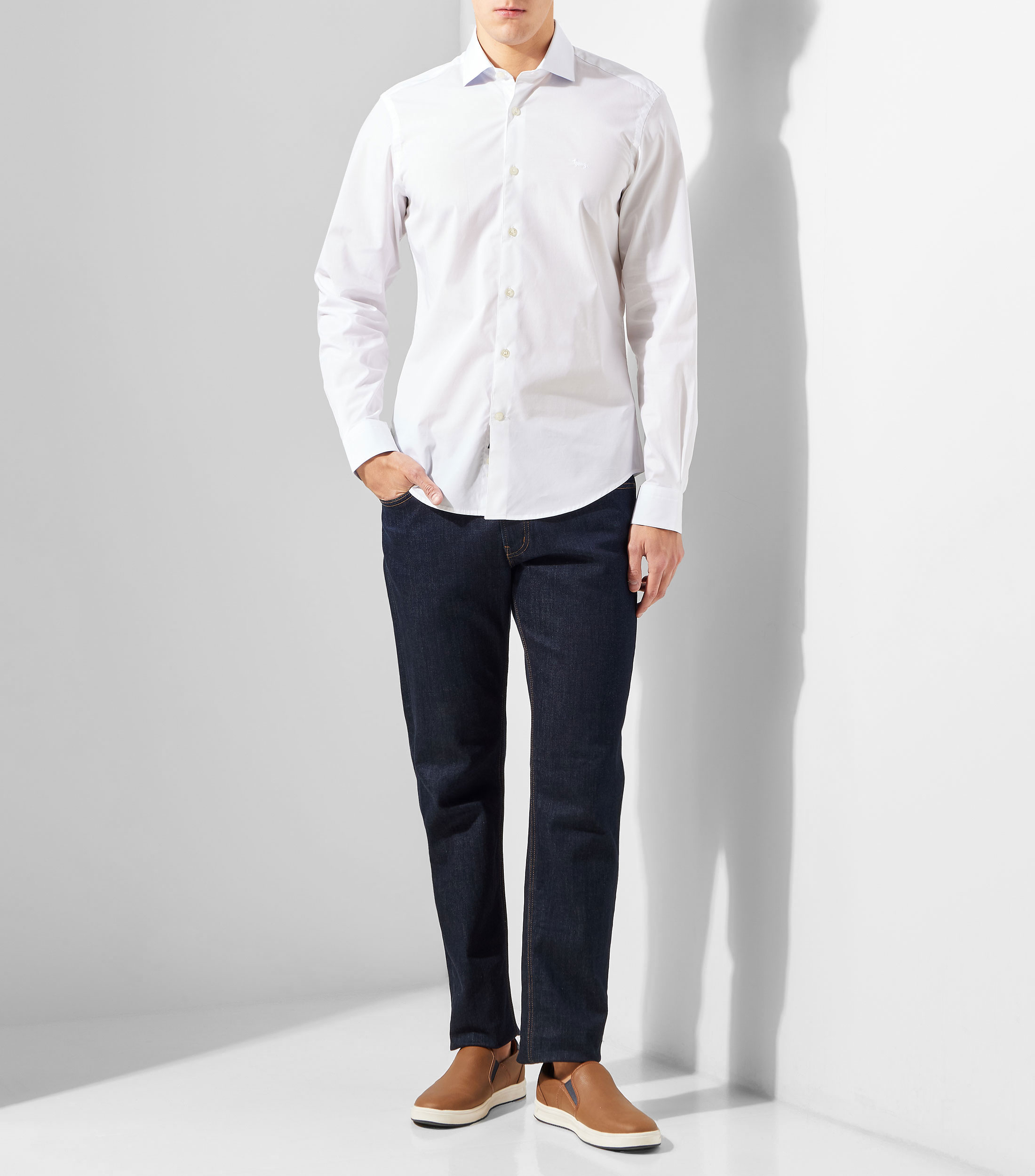 Camisa de vestir lisa manga larga Hombre