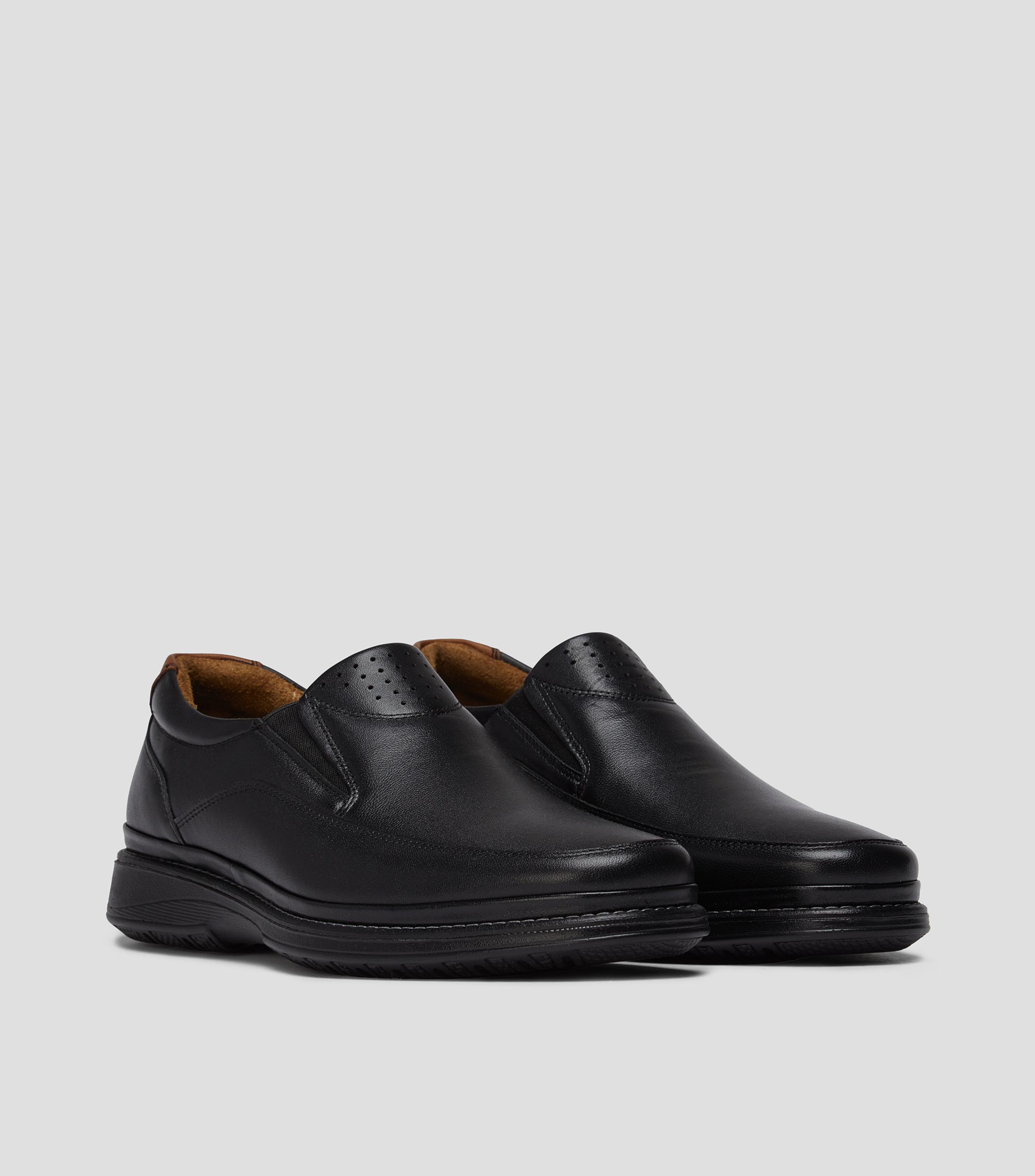 Mocasines en piel liso Hombre