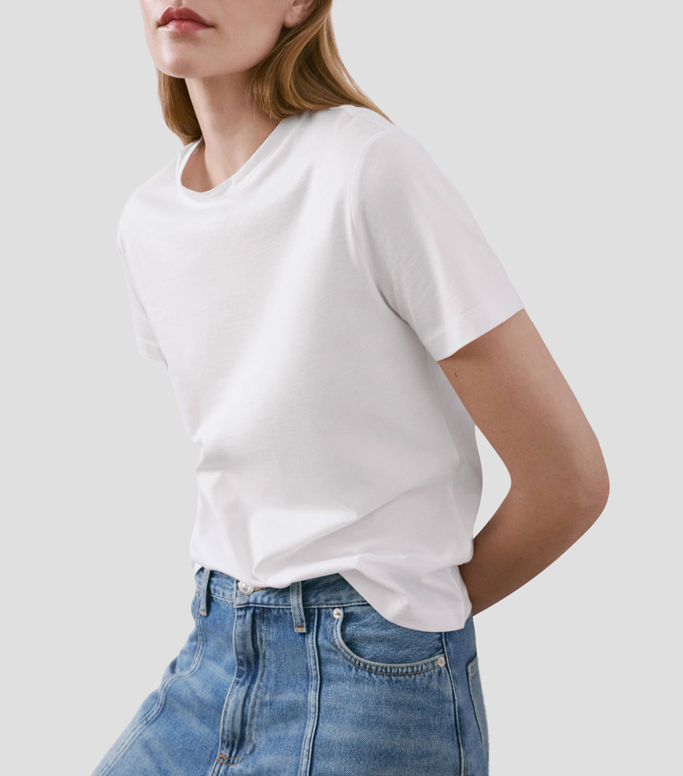 Playera cuello redondo manga corta lisa Mujer