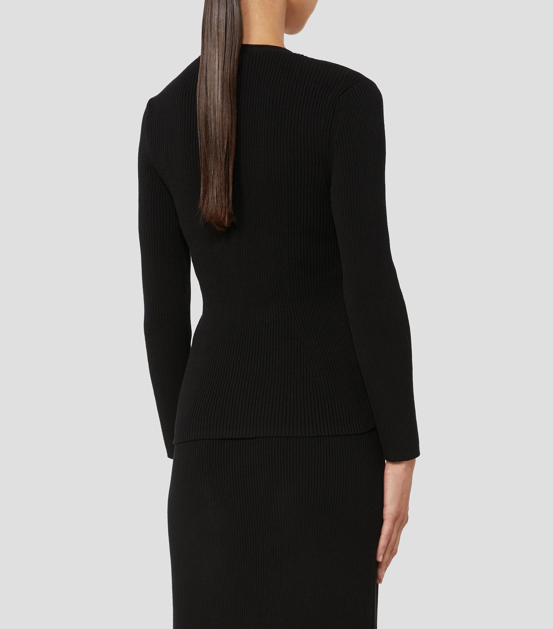 Blusa lisa manga larga Mujer