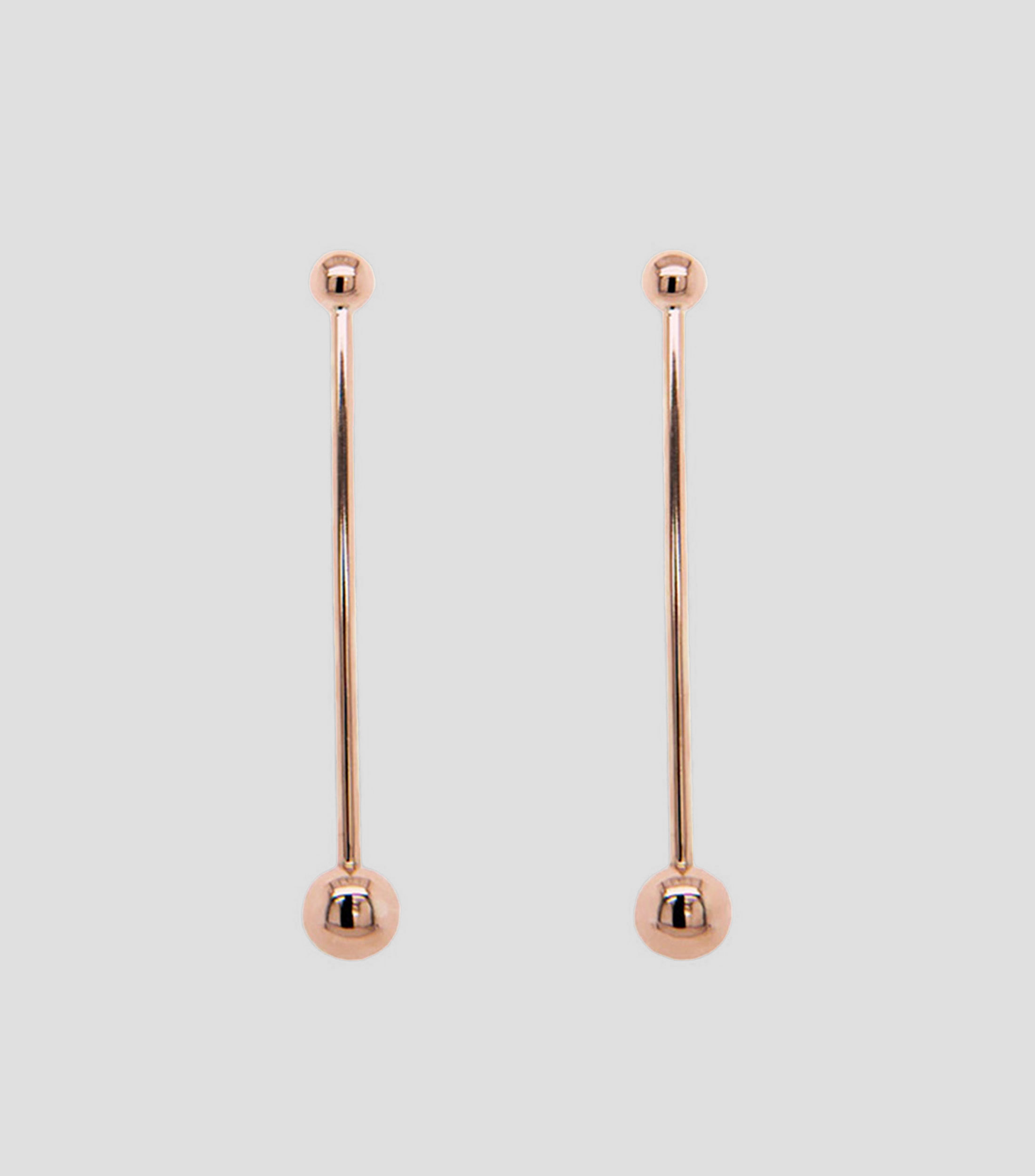 Aretes largos en oro rosa de 14 kilates Elena Mujer