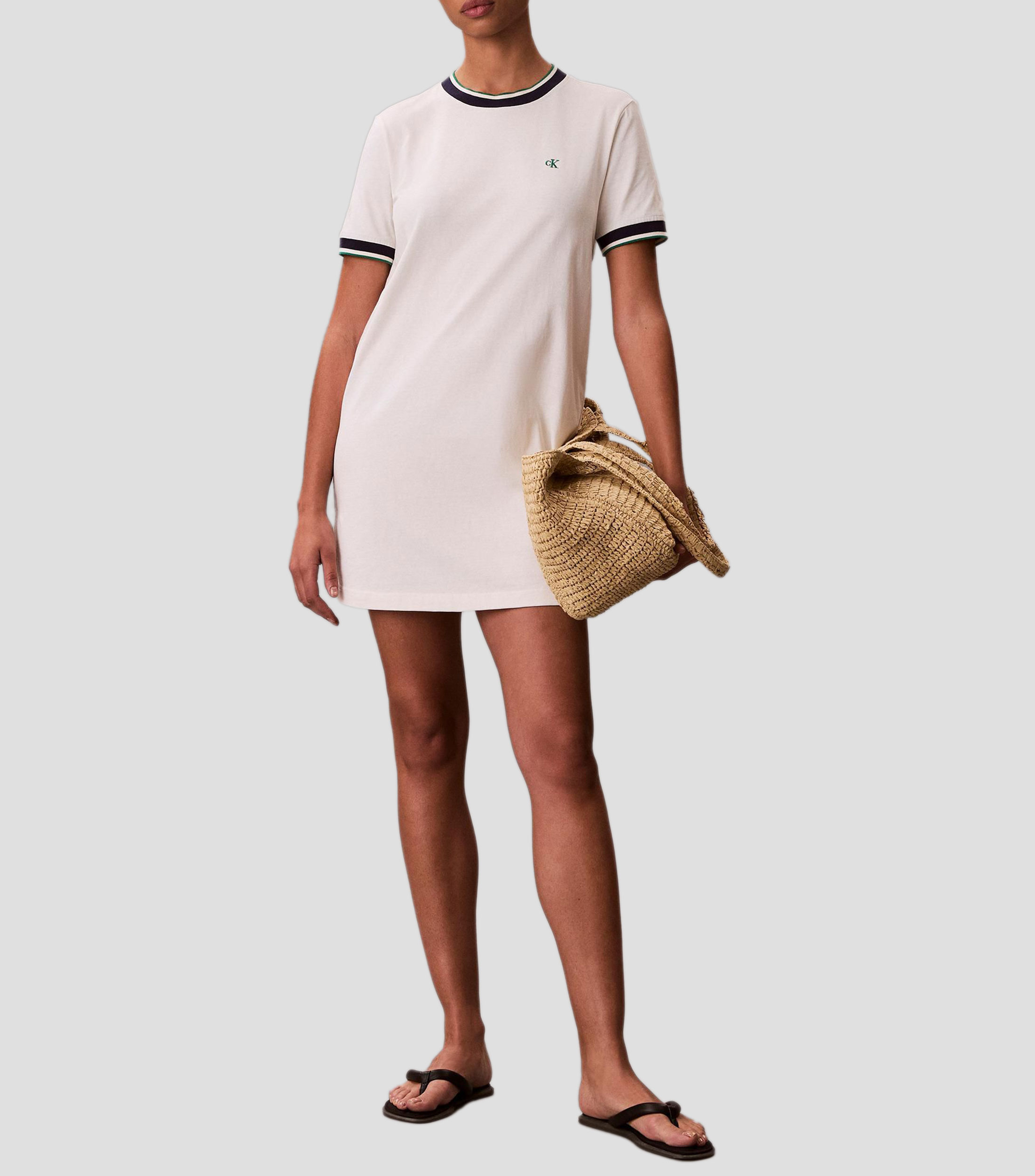 Vestido corto liso Mujer