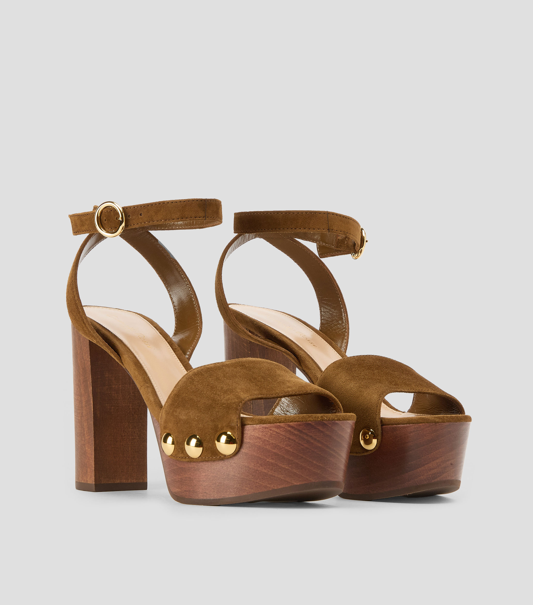 Sandalias con tacón alto media luna Mujer