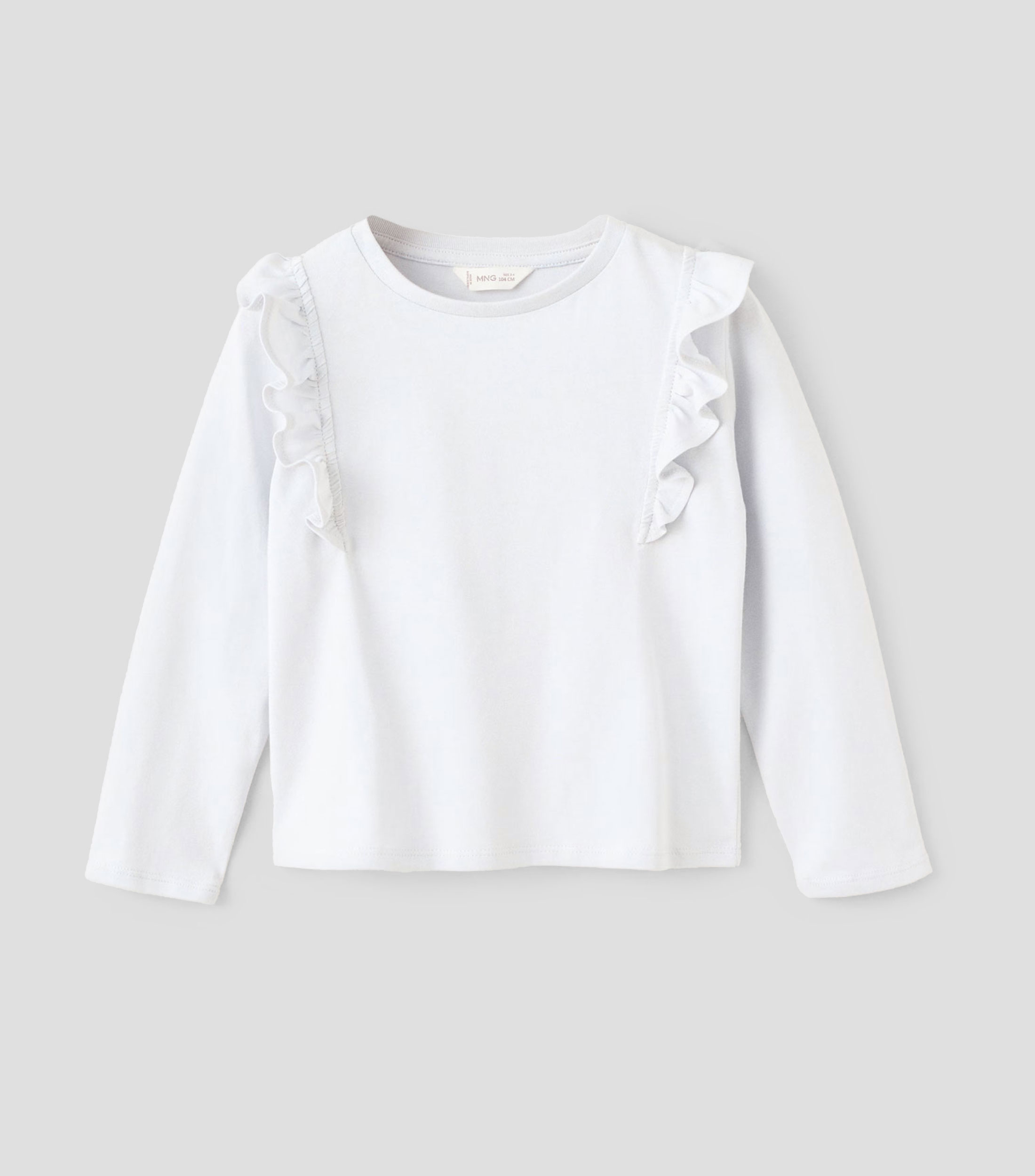 Playera cuello redondo manga larga lisa Niña