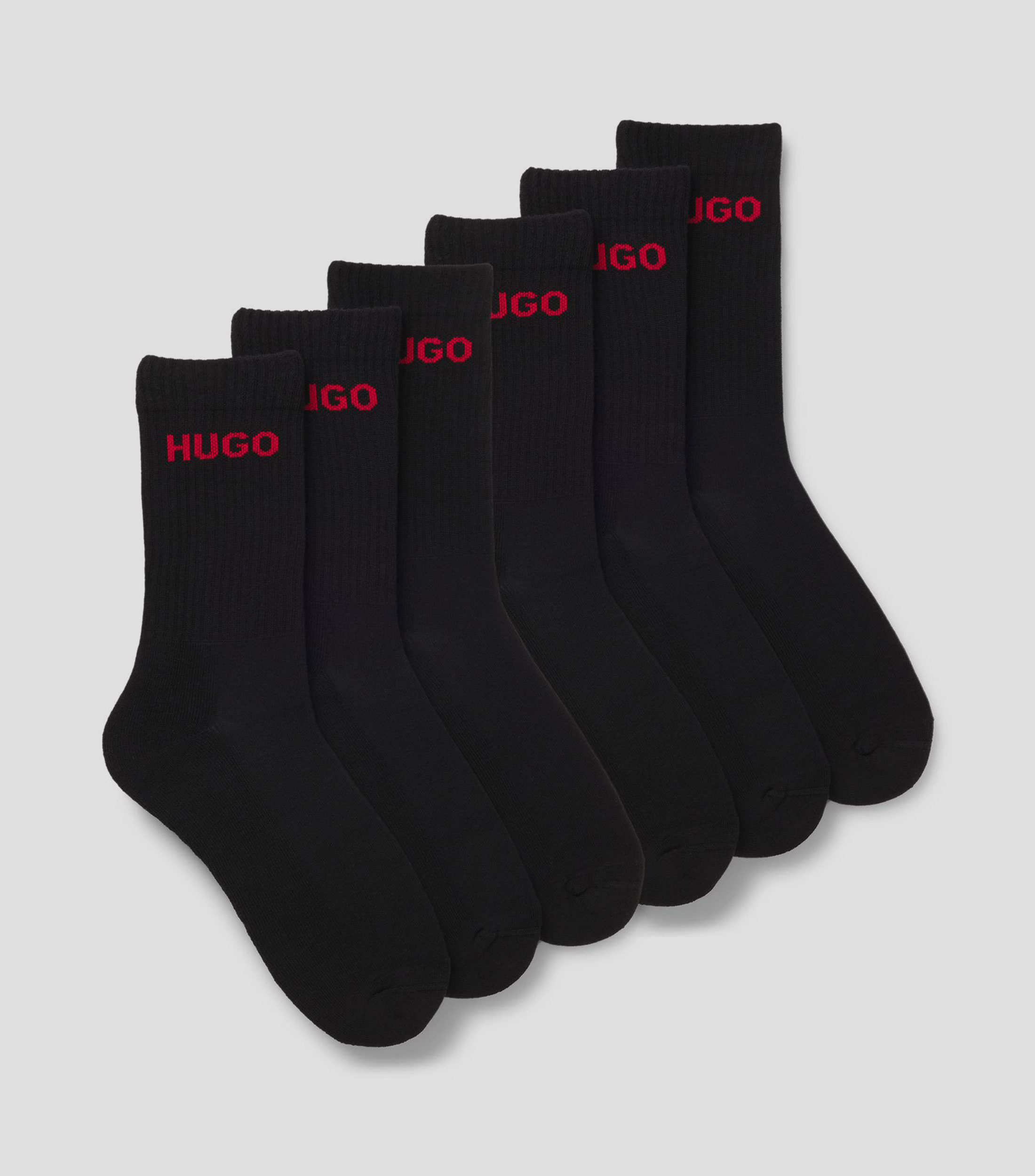Set de seis pares de calcetines cortos con detalle de logo Hombre
