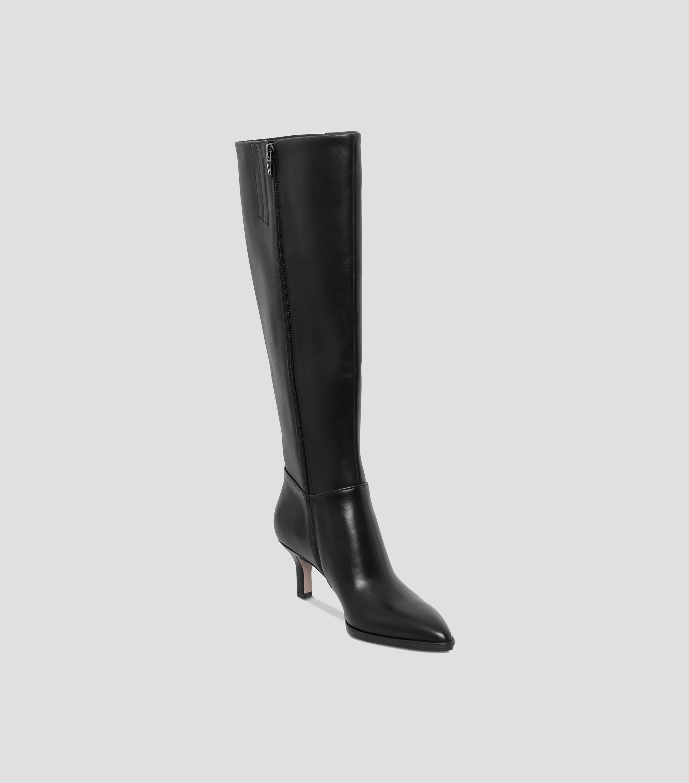 Botas largas Aldy en piel con tacon bajo delgado Mujer