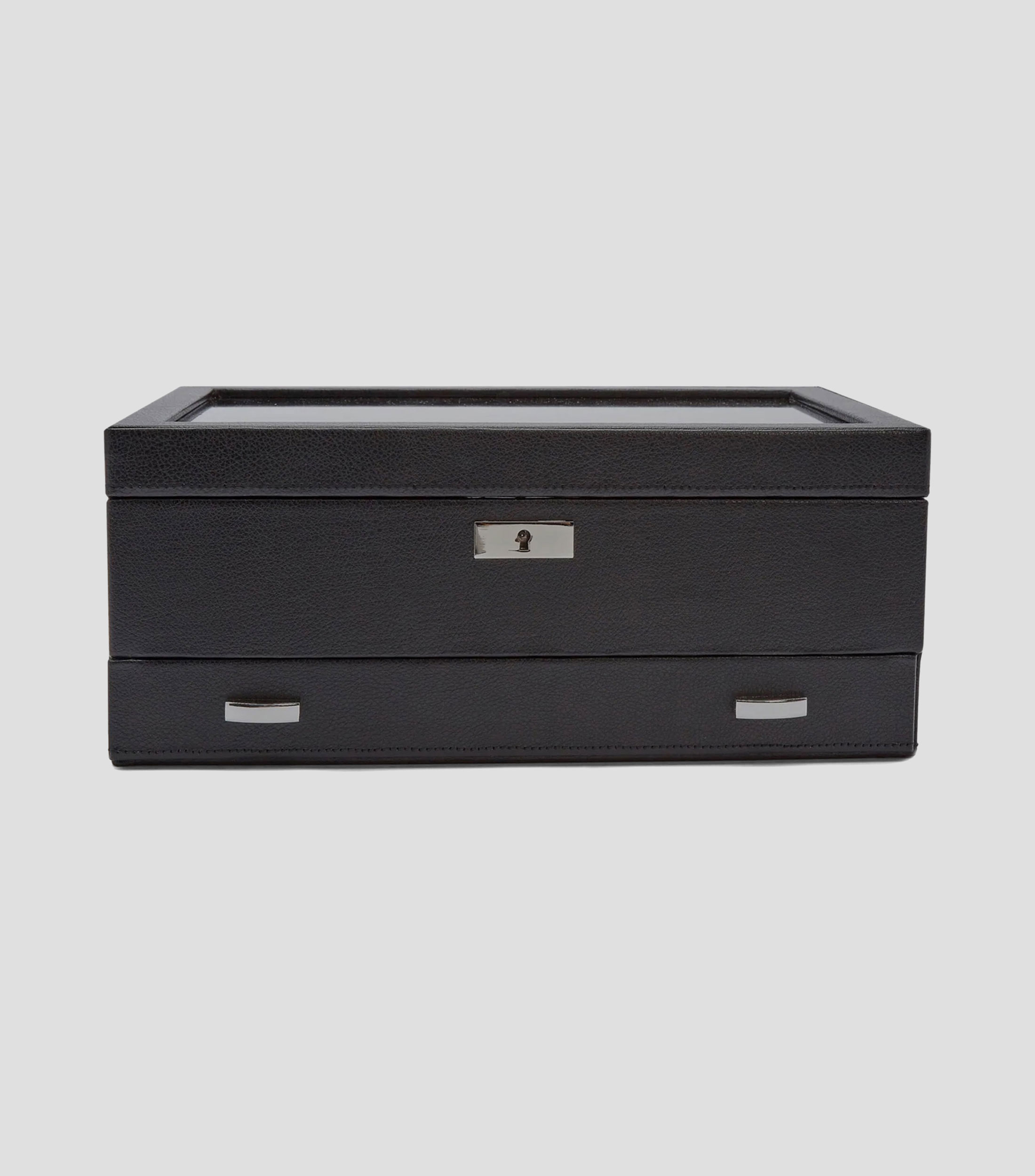 Caja para Relojes Roadster Negro 10 Piezas con Cajón