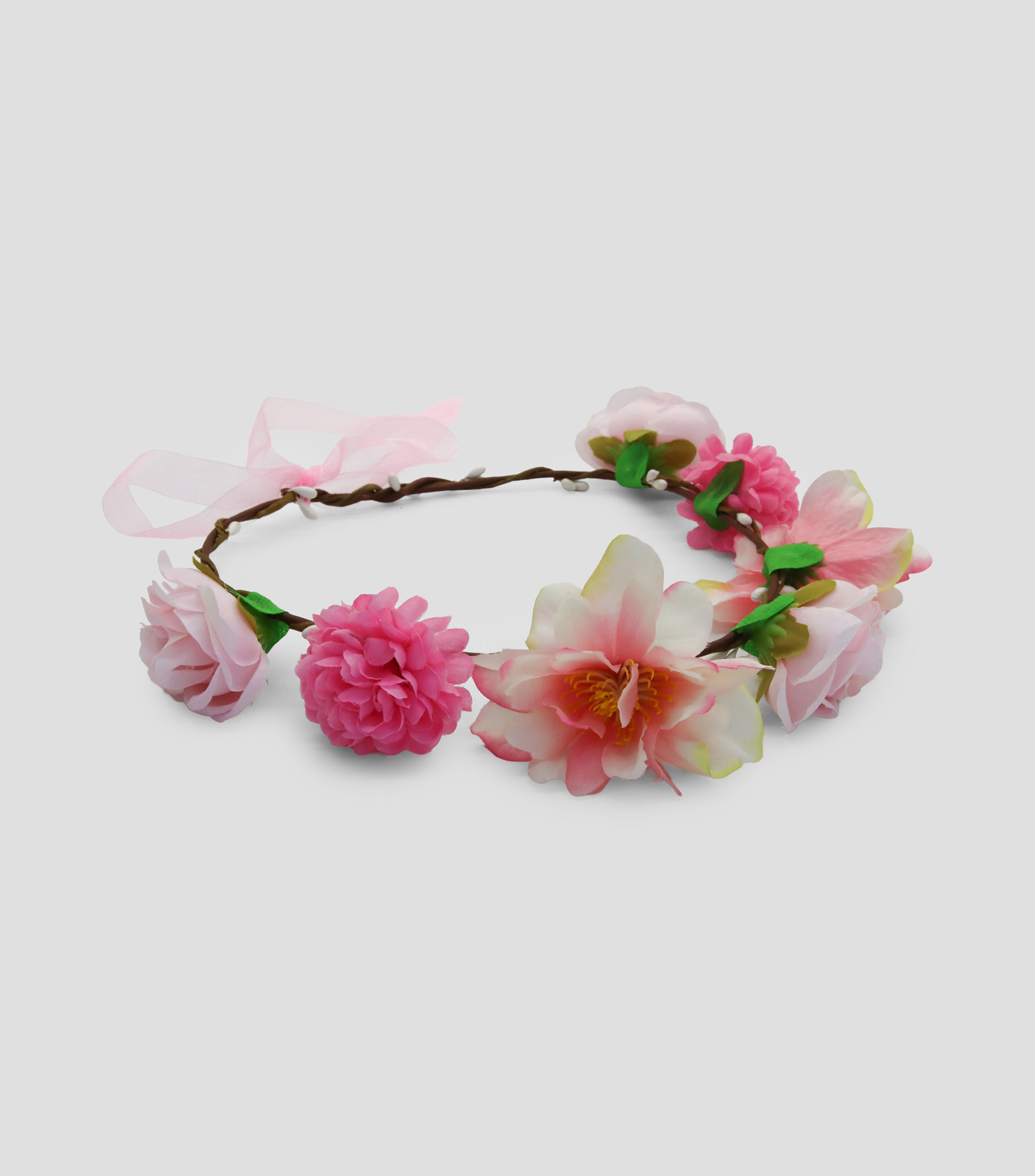 Diadema de fiesta rosas en tono rosa pastel Niña