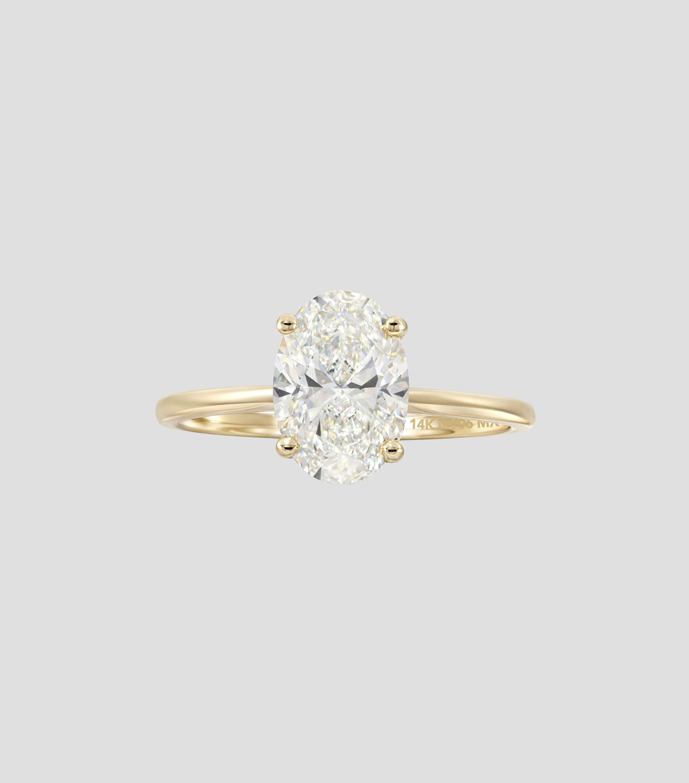 Anillo solitario en Oro amarillo de 14 Kilates con brillante de laboratorio Mujer