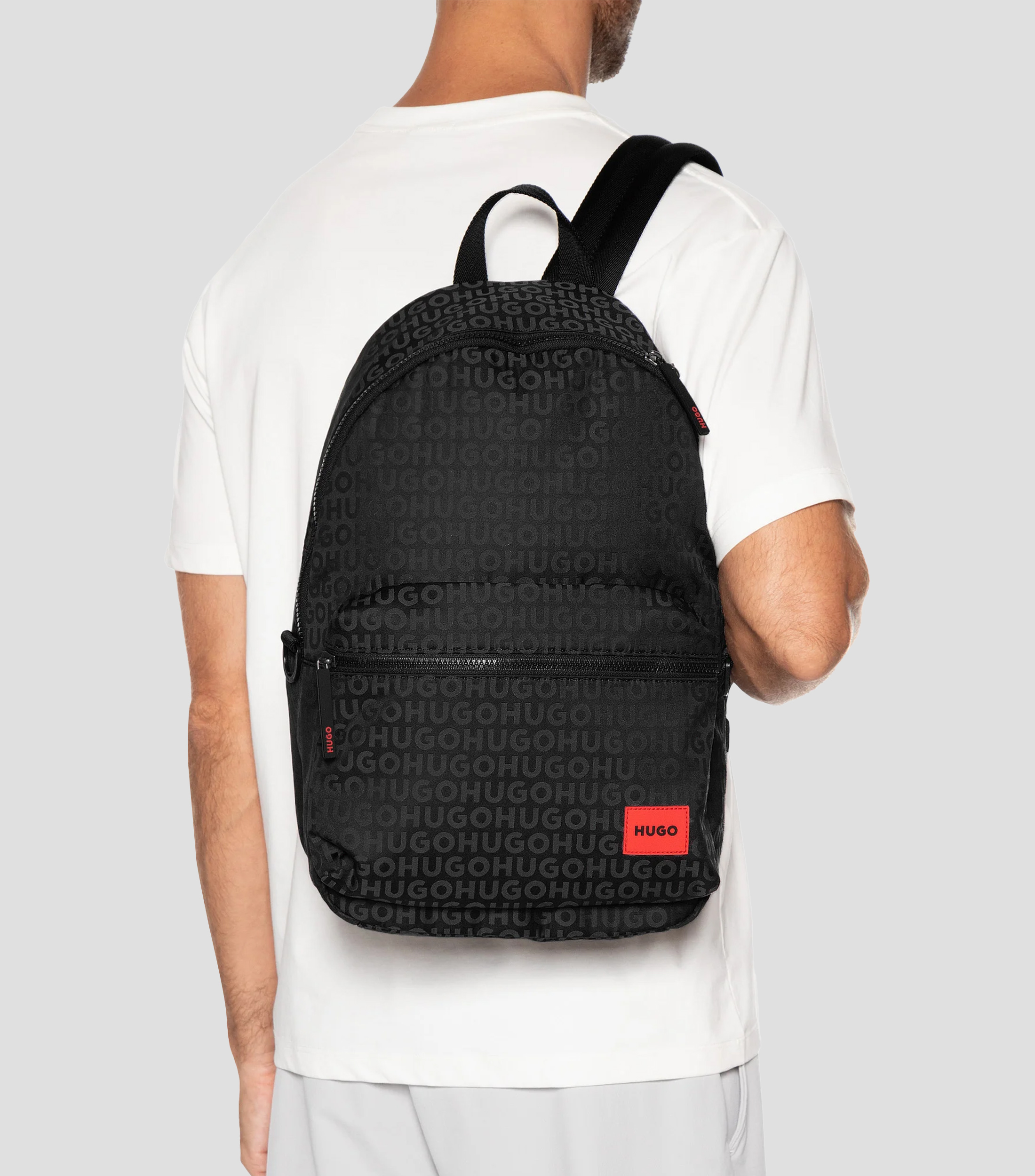 Mochila casual negra Ethon monogram Hombre