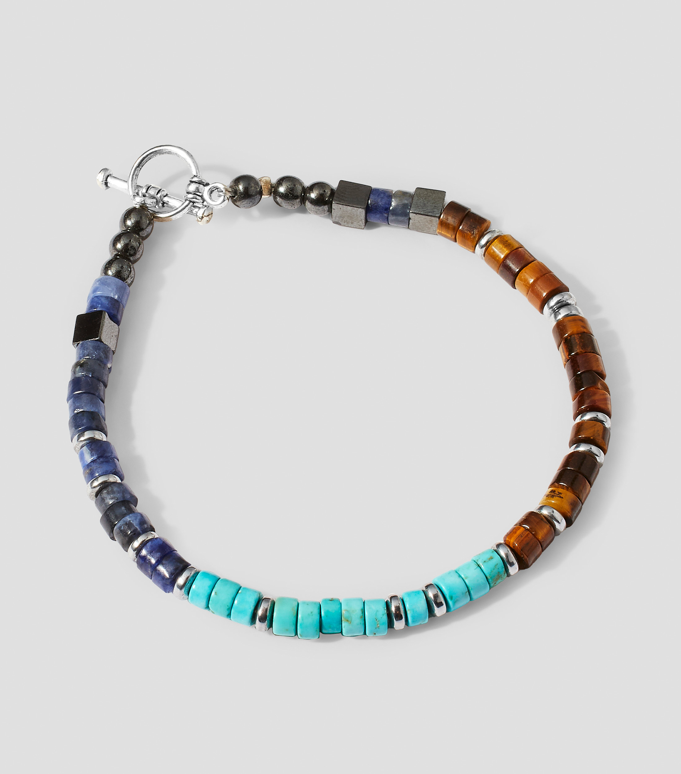 Pulsera con rondanas de 3 piedras Hombre