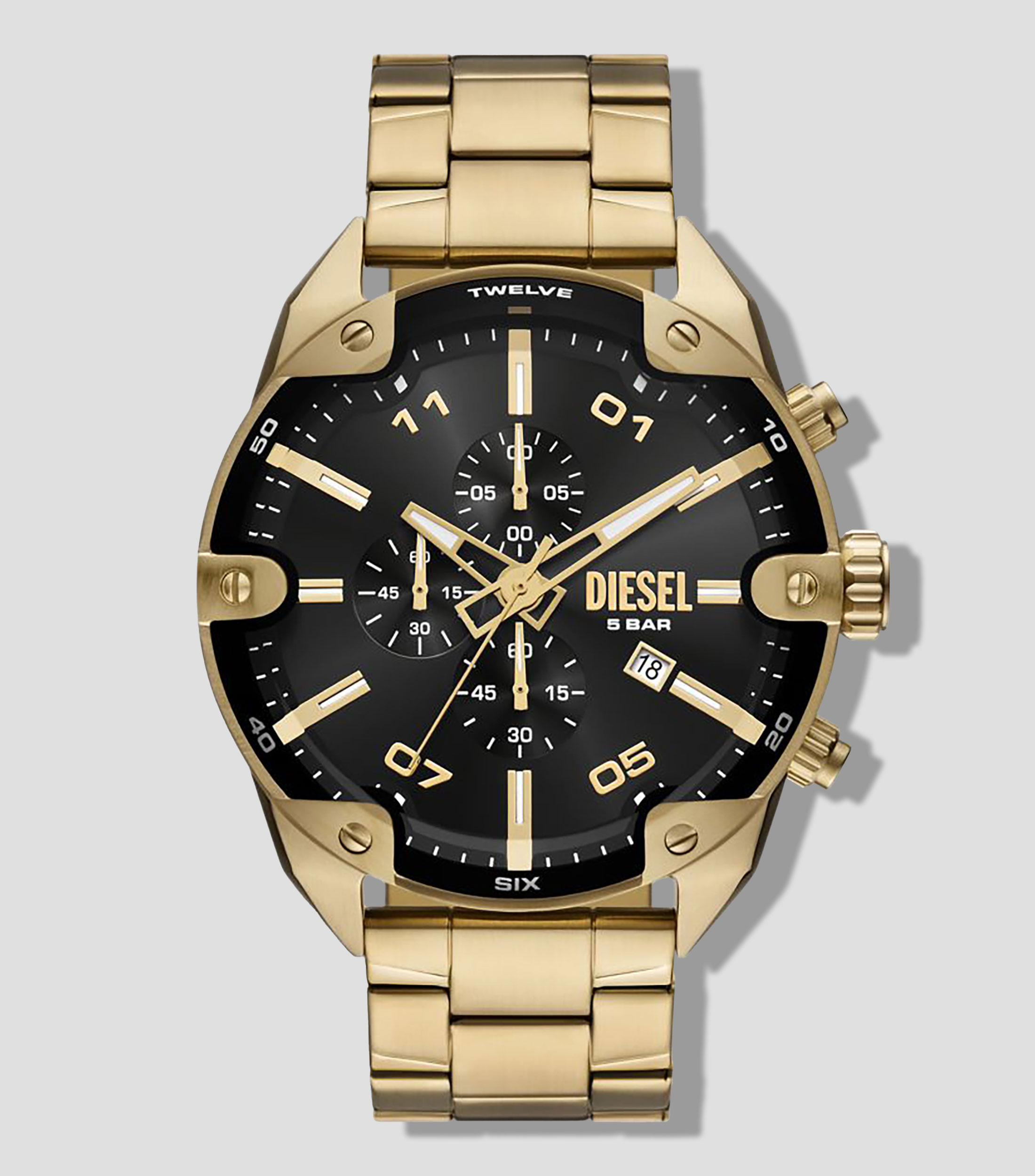 Reloj para hombre Spiked Casual, Dorado