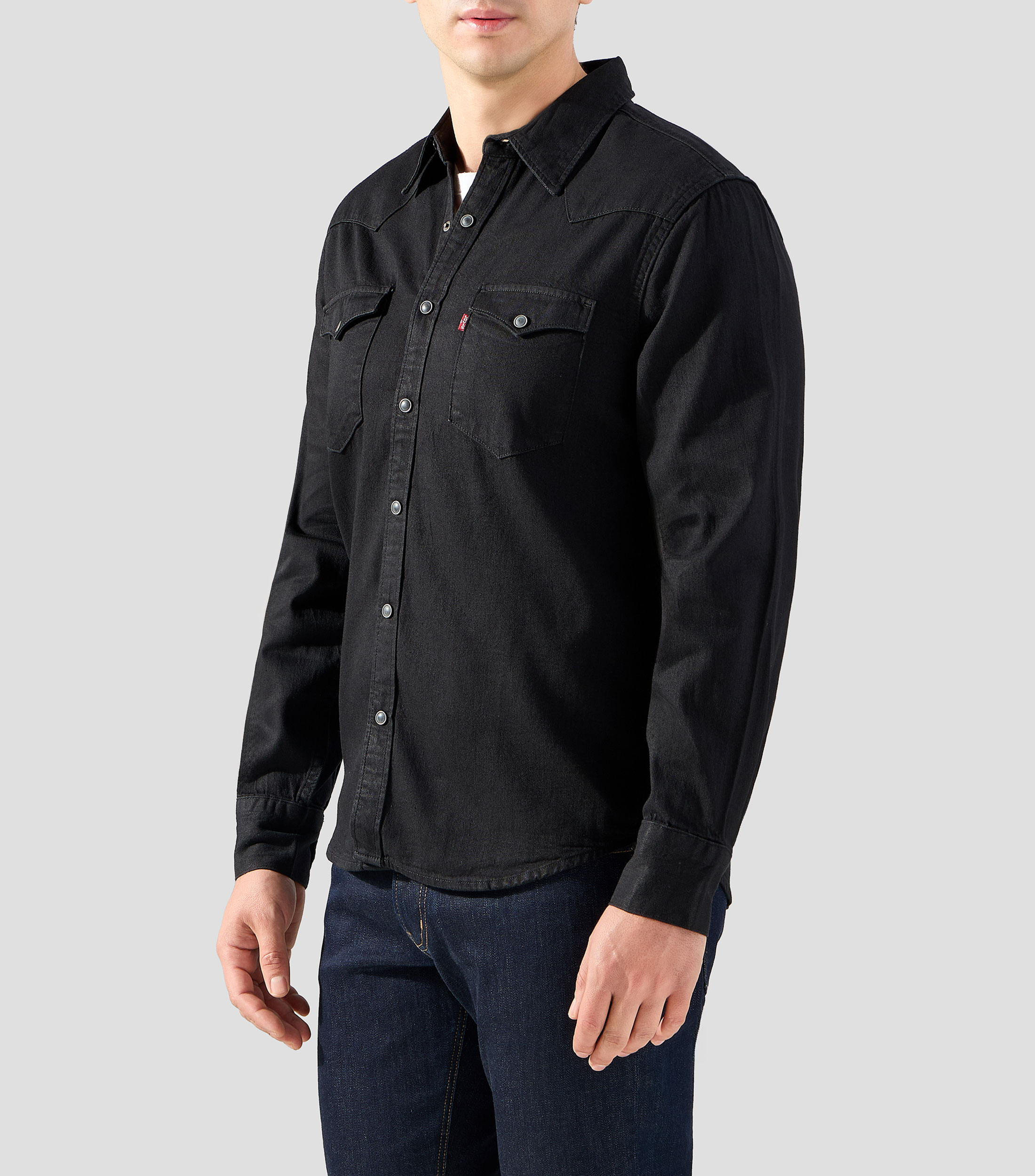 Camisa lisa de manga larga Hombre