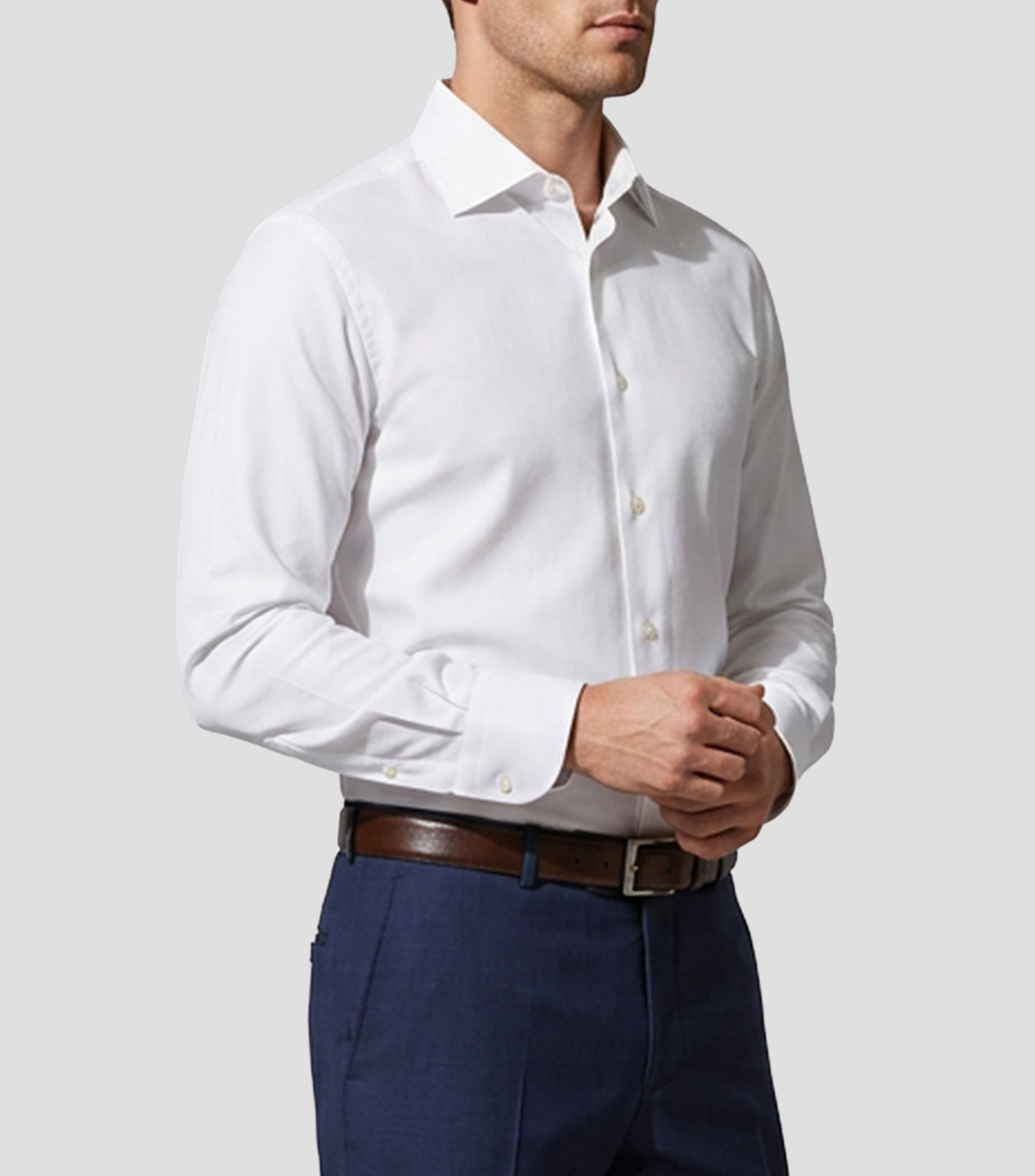Camisa lisa manga larga Hombre