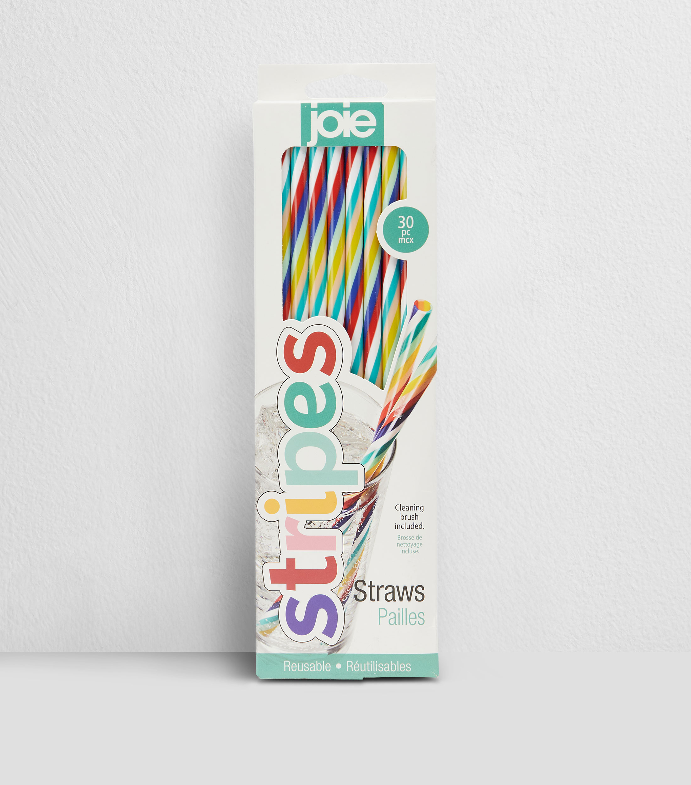 Set de 30 Popotes a rayas