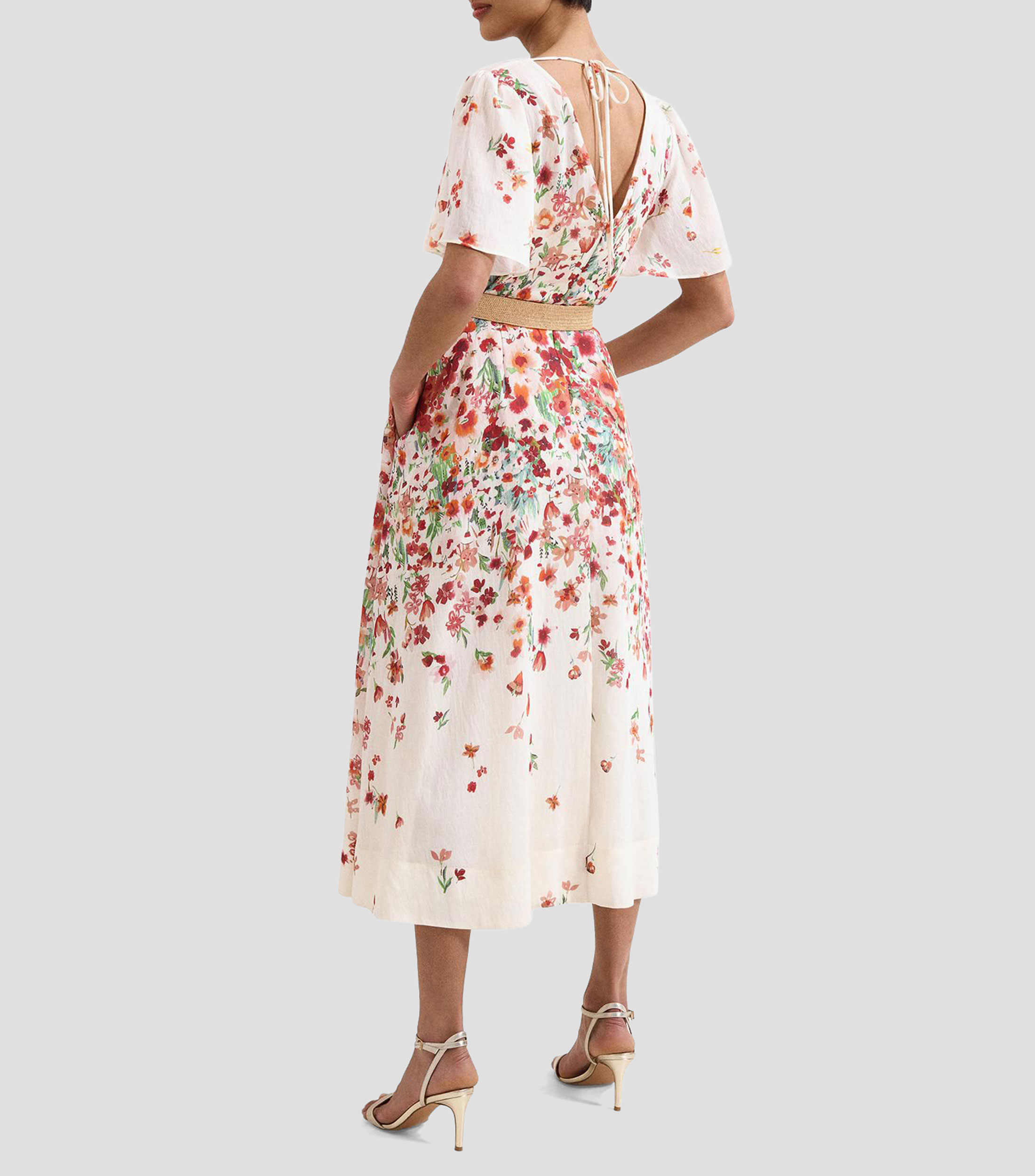 Vestido midi estampado Mujer