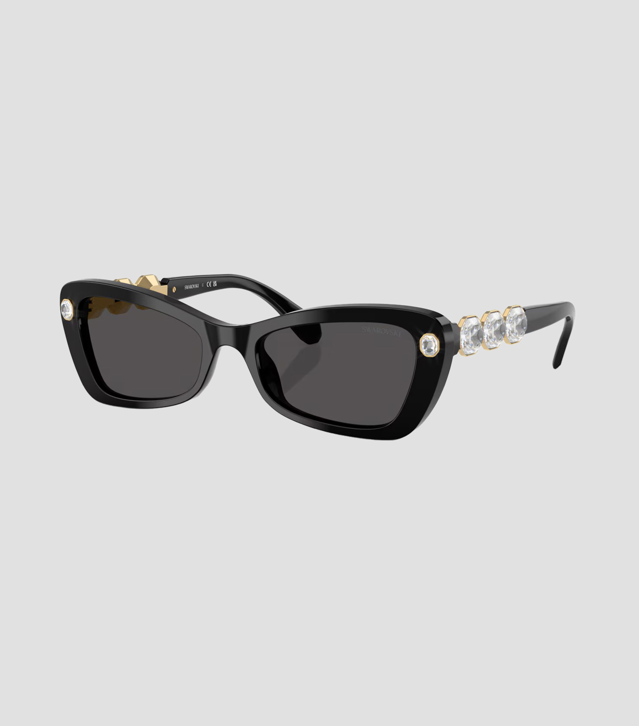 Lentes de sol rectangulares negros Mujer
