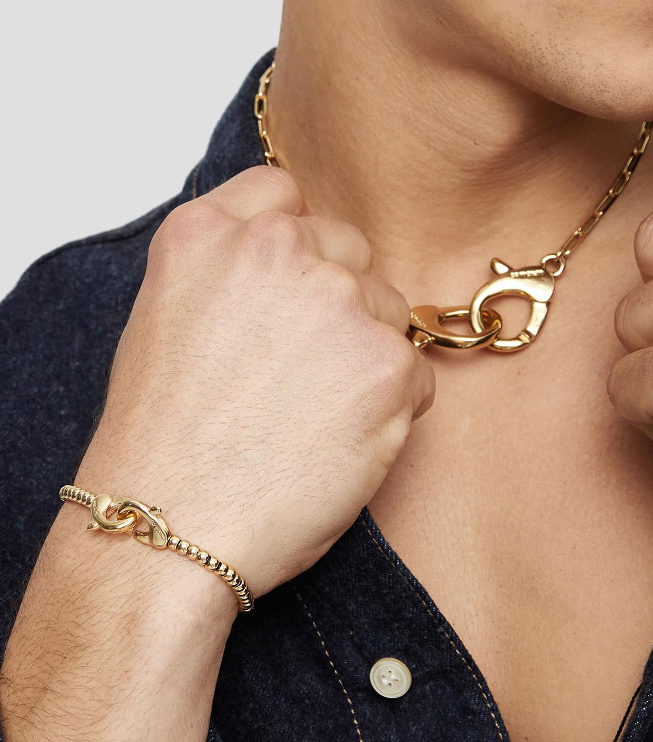 Pulsera de bolitas con mosquetones Unisex