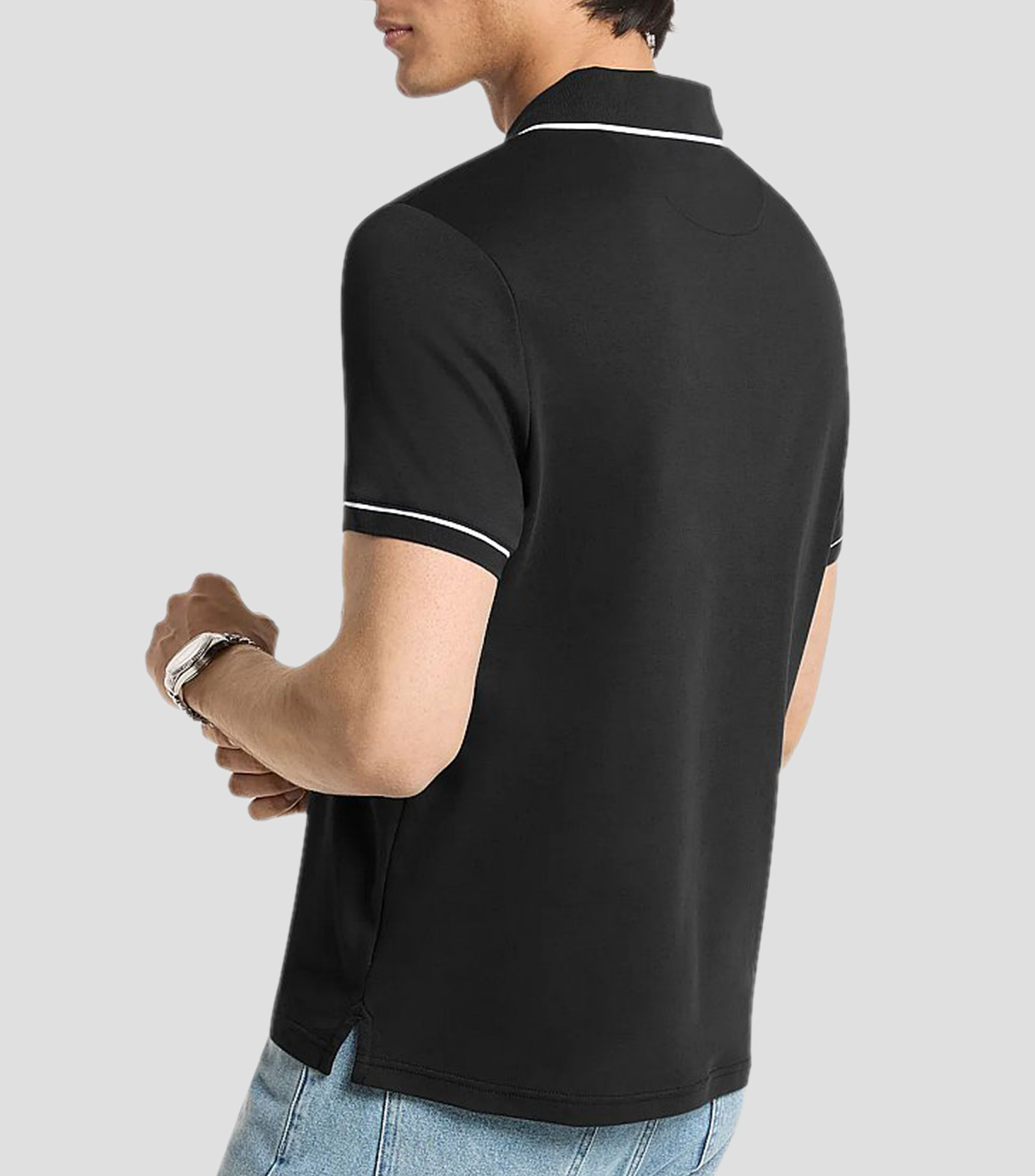 Playera tipo polo manga corta lisa Hombre
