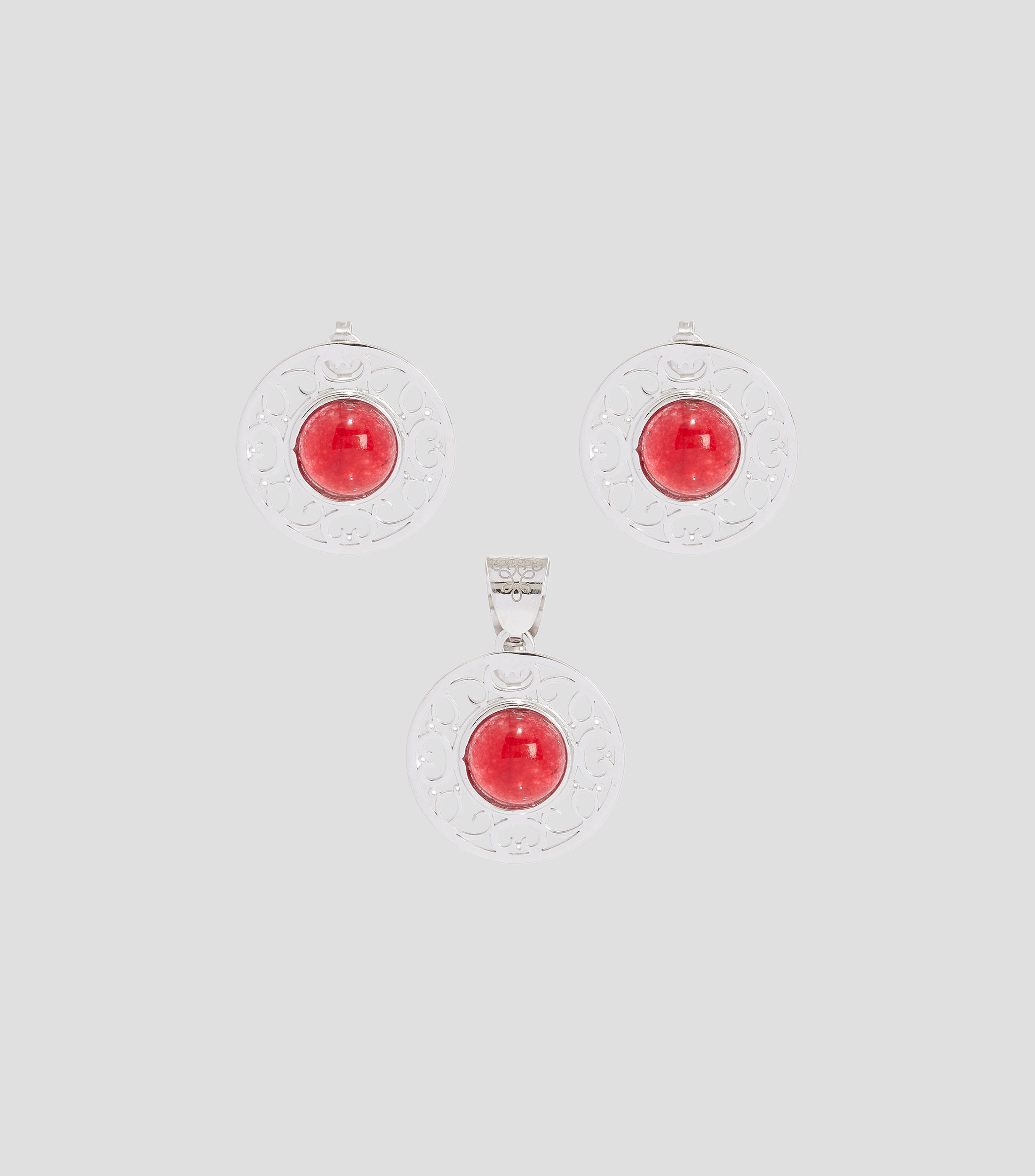 Set de Dije con Aretes en plata .925 Mujer